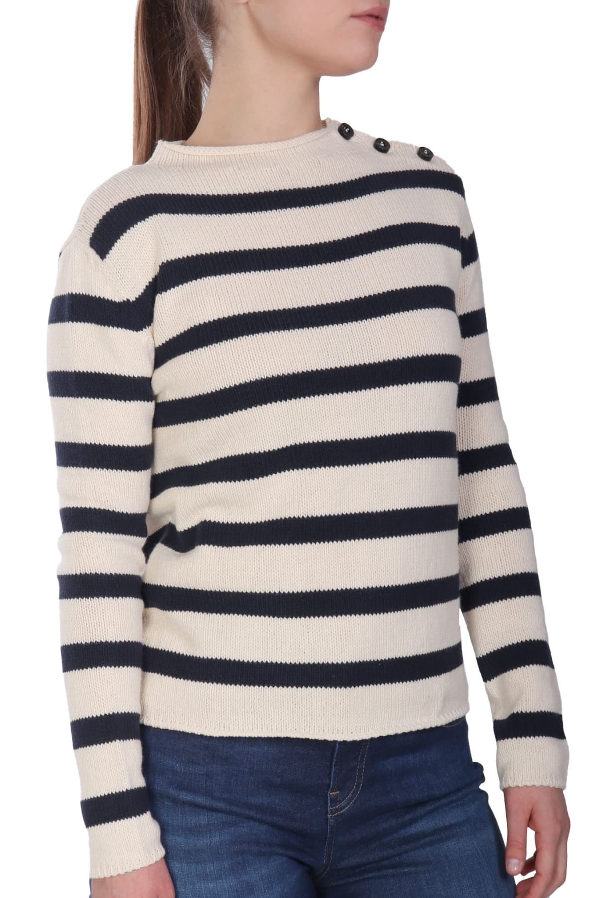 MAX MARA WEEKEND ΠΛΕΚΤΟ VIBO ΡΙΓΕ ΕΚΡΟΥ-ΜΠΛΕ