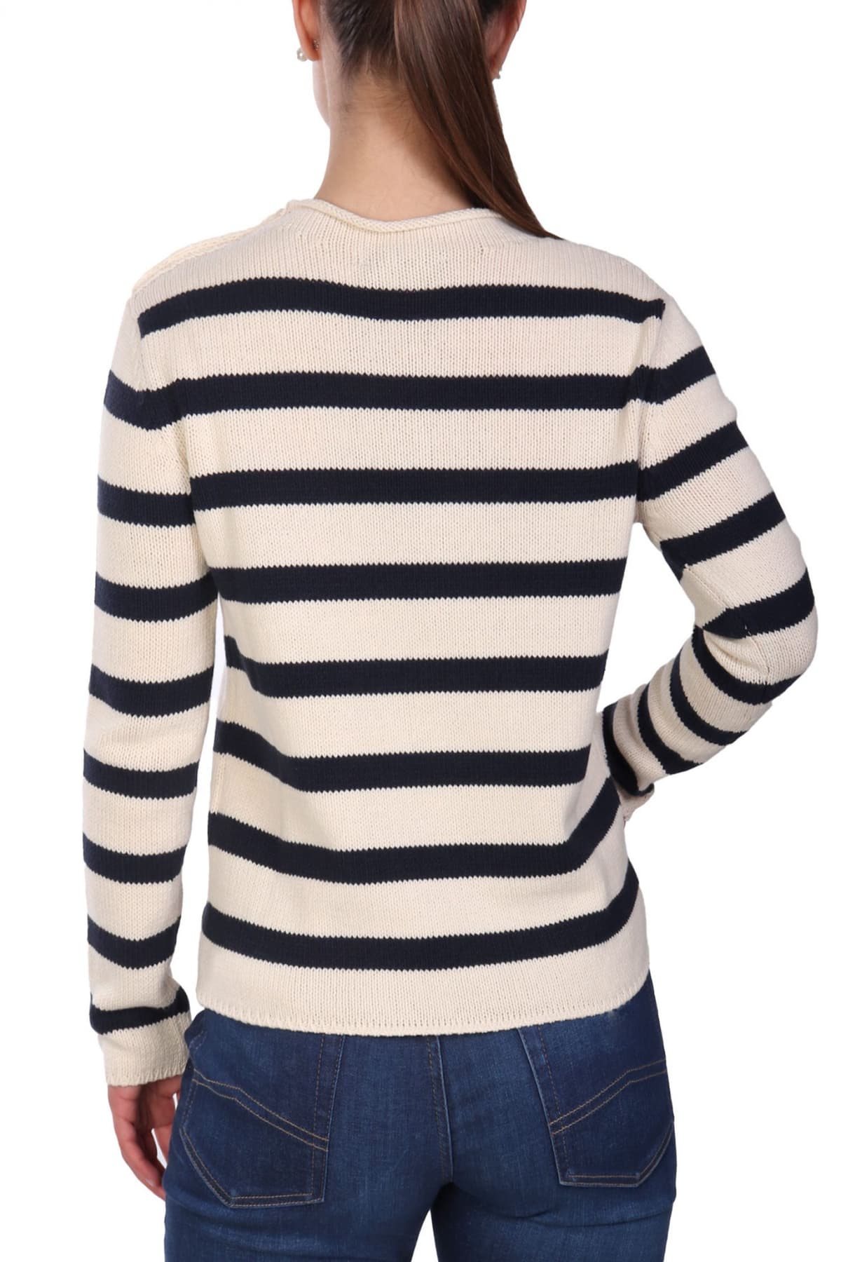 MAX MARA WEEKEND ΠΛΕΚΤΟ VIBO ΡΙΓΕ ΕΚΡΟΥ-ΜΠΛΕ