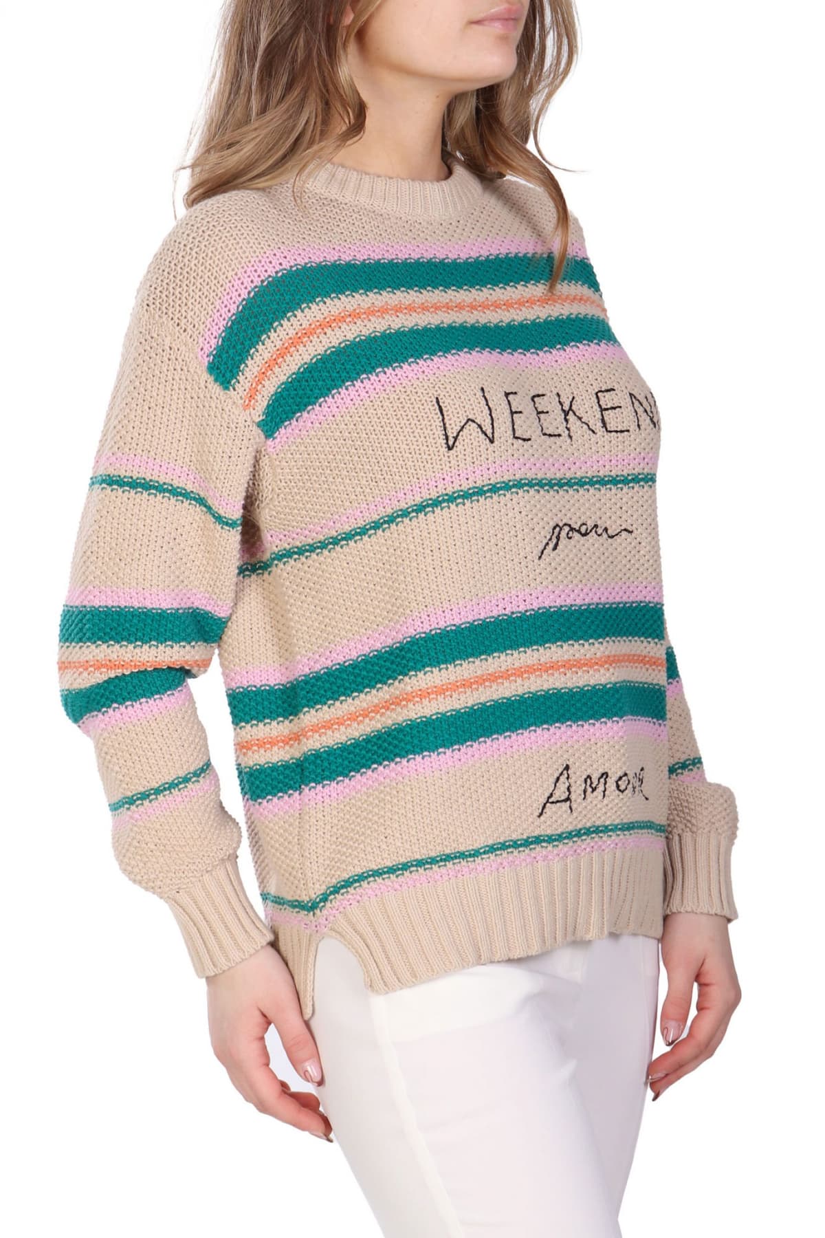 MAX MARA WEEKEND ΠΛΕΚΤΟ ANGUS LOGO ΠΟΛΥΧΡΩΜΟ