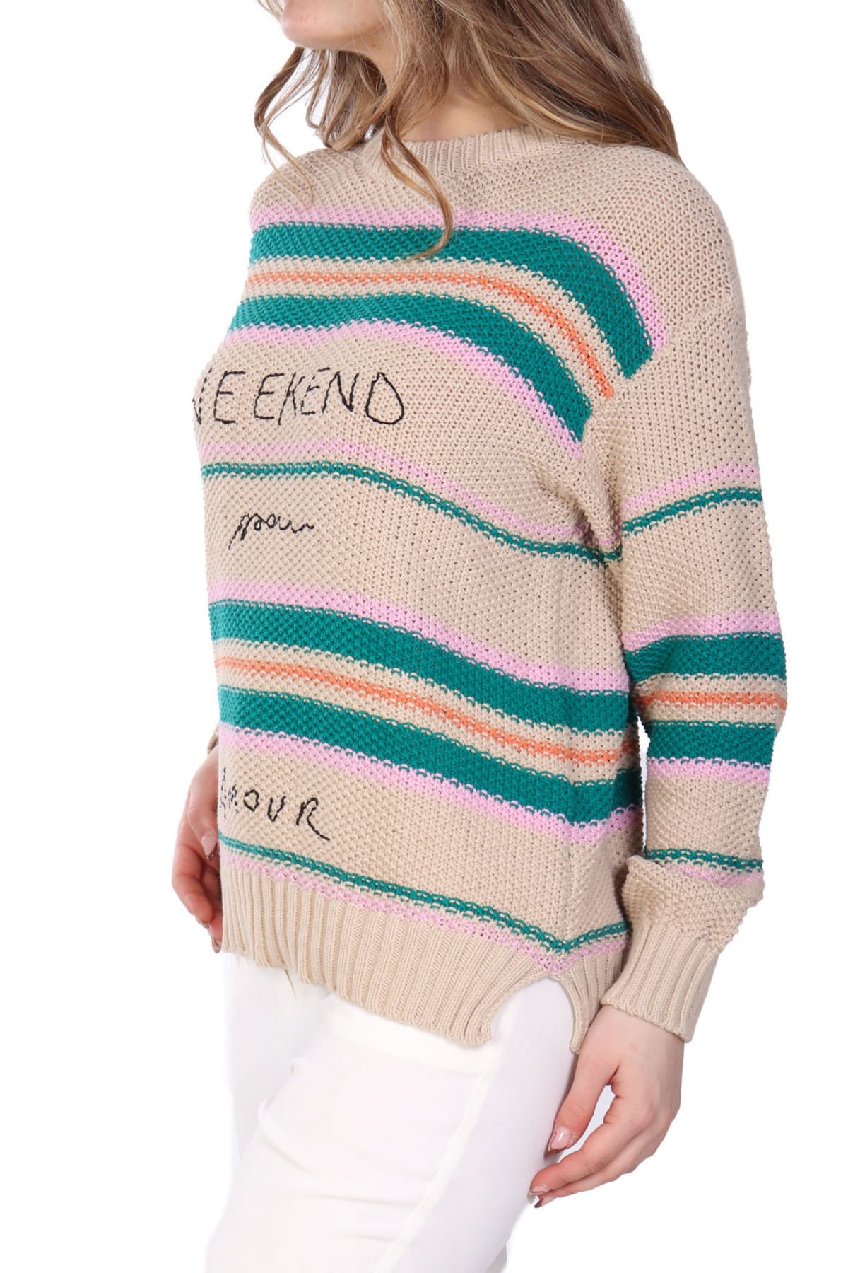 MAX MARA WEEKEND ΠΛΕΚΤΟ ANGUS LOGO ΠΟΛΥΧΡΩΜΟ