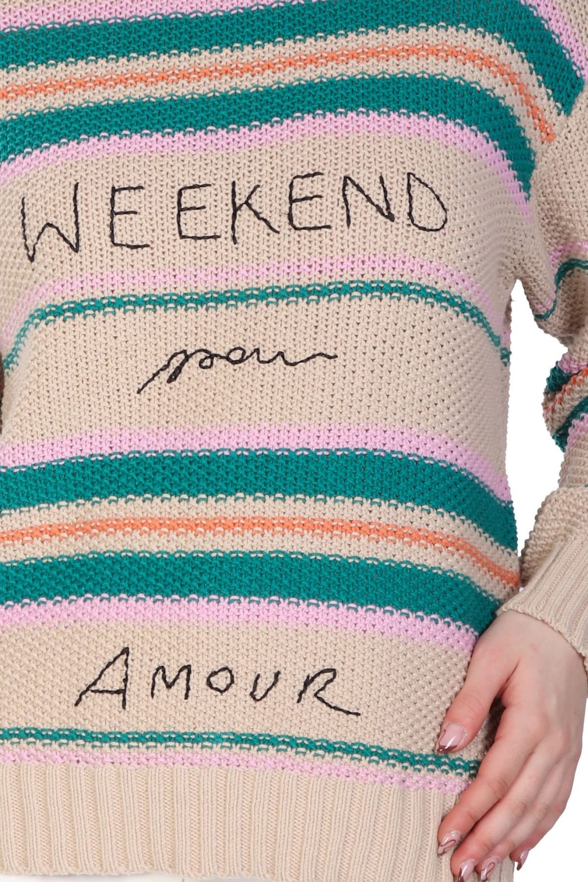 MAX MARA WEEKEND ΠΛΕΚΤΟ ANGUS LOGO ΠΟΛΥΧΡΩΜΟ