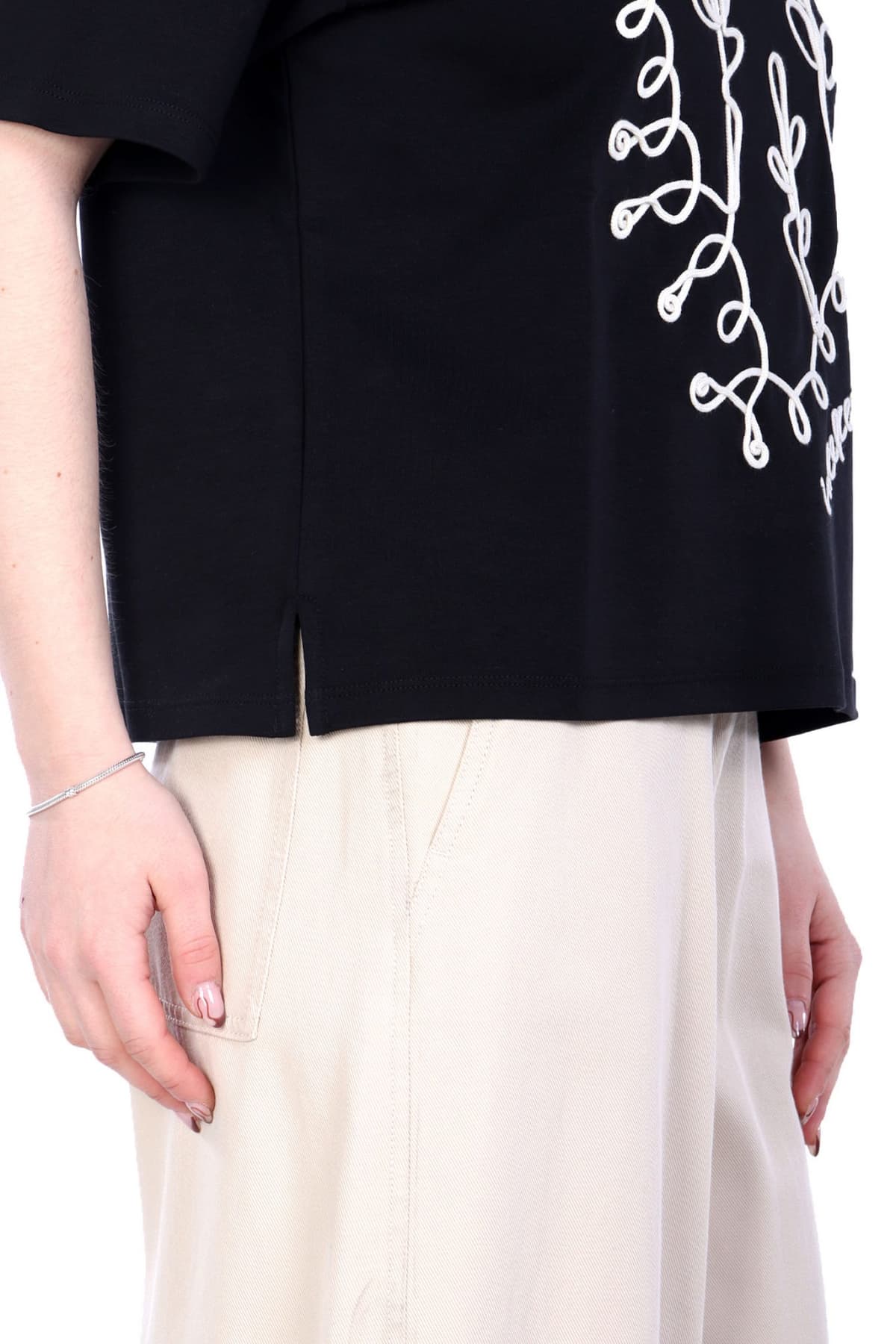 MAX MARA WEEKEND T-SHIRT LECCO ΚΕΝΤΗΜΑ LOGO ΜΑΥΡΟ