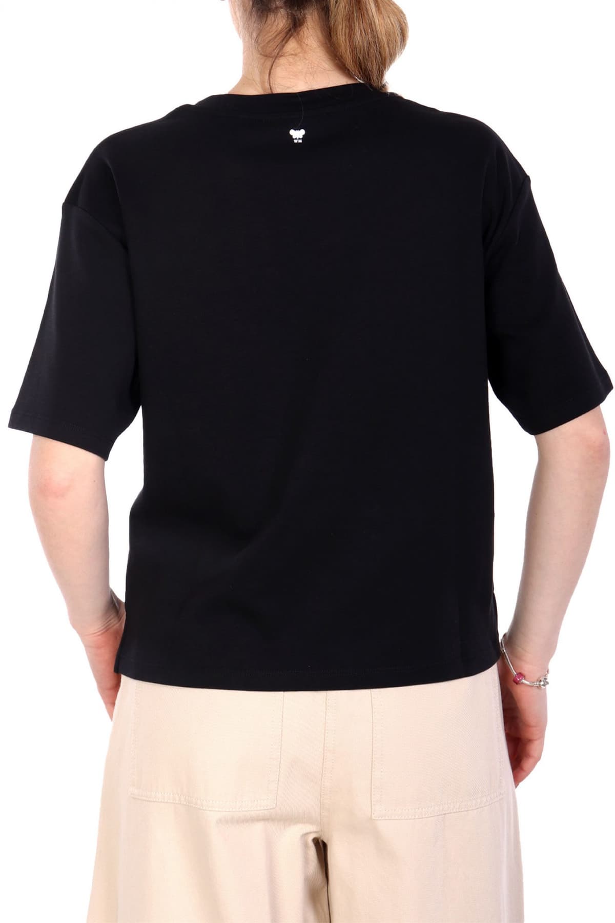 MAX MARA WEEKEND T-SHIRT LECCO ΚΕΝΤΗΜΑ LOGO ΜΑΥΡΟ