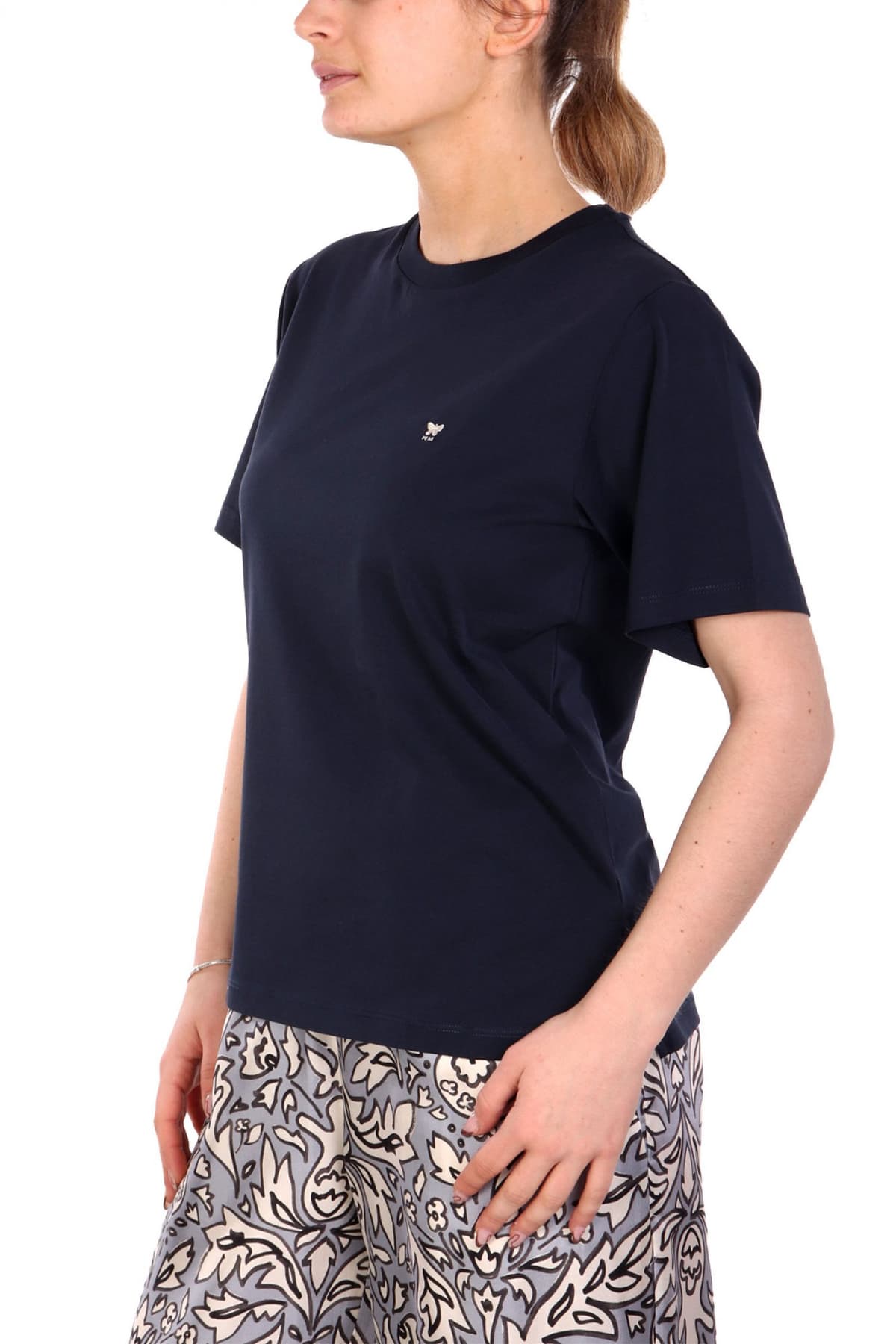 MAX MARA WEEKEND T-SHIRT SATRAPO LOGO ΣΚΟΥΡΟ ΜΠΛΕ