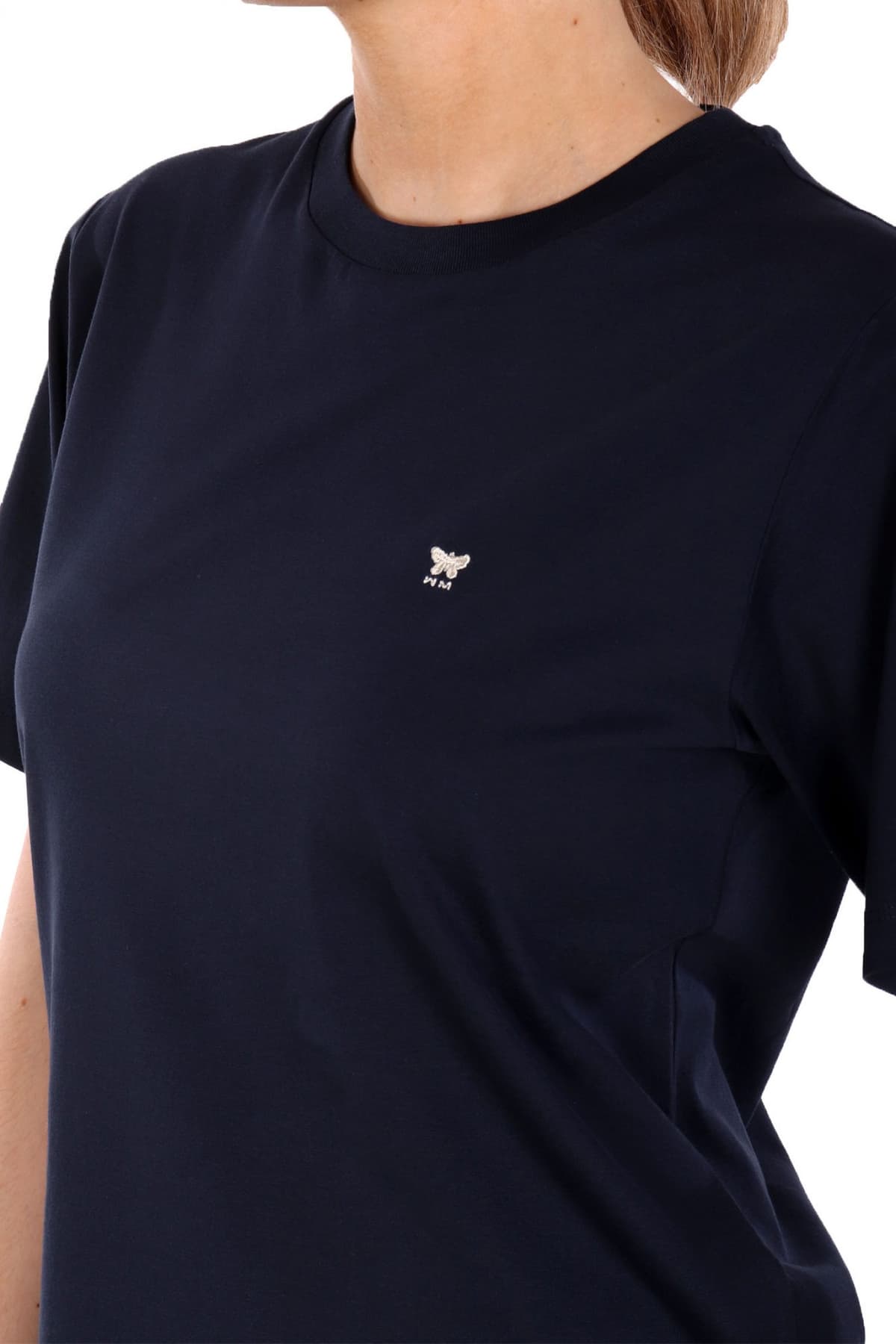 MAX MARA WEEKEND T-SHIRT SATRAPO LOGO ΣΚΟΥΡΟ ΜΠΛΕ