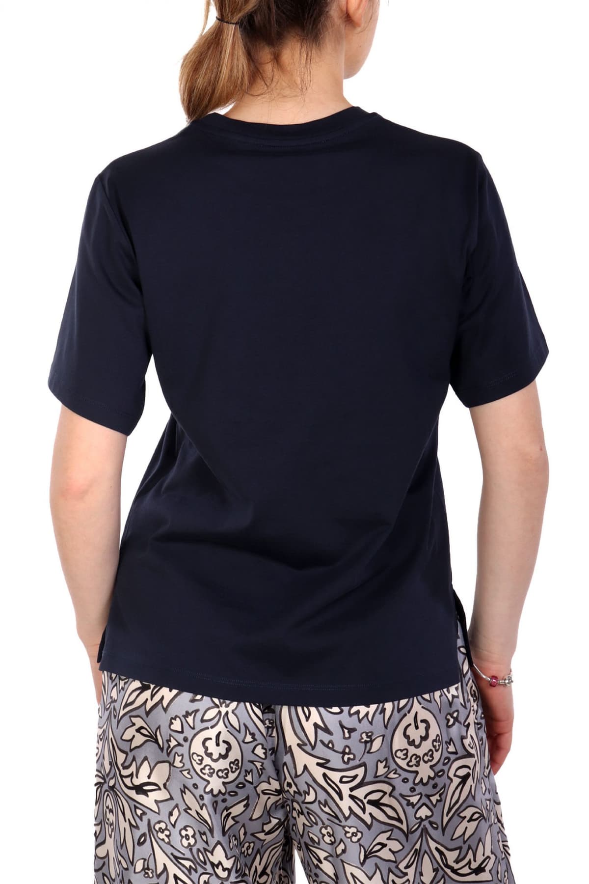 MAX MARA WEEKEND T-SHIRT SATRAPO LOGO ΣΚΟΥΡΟ ΜΠΛΕ