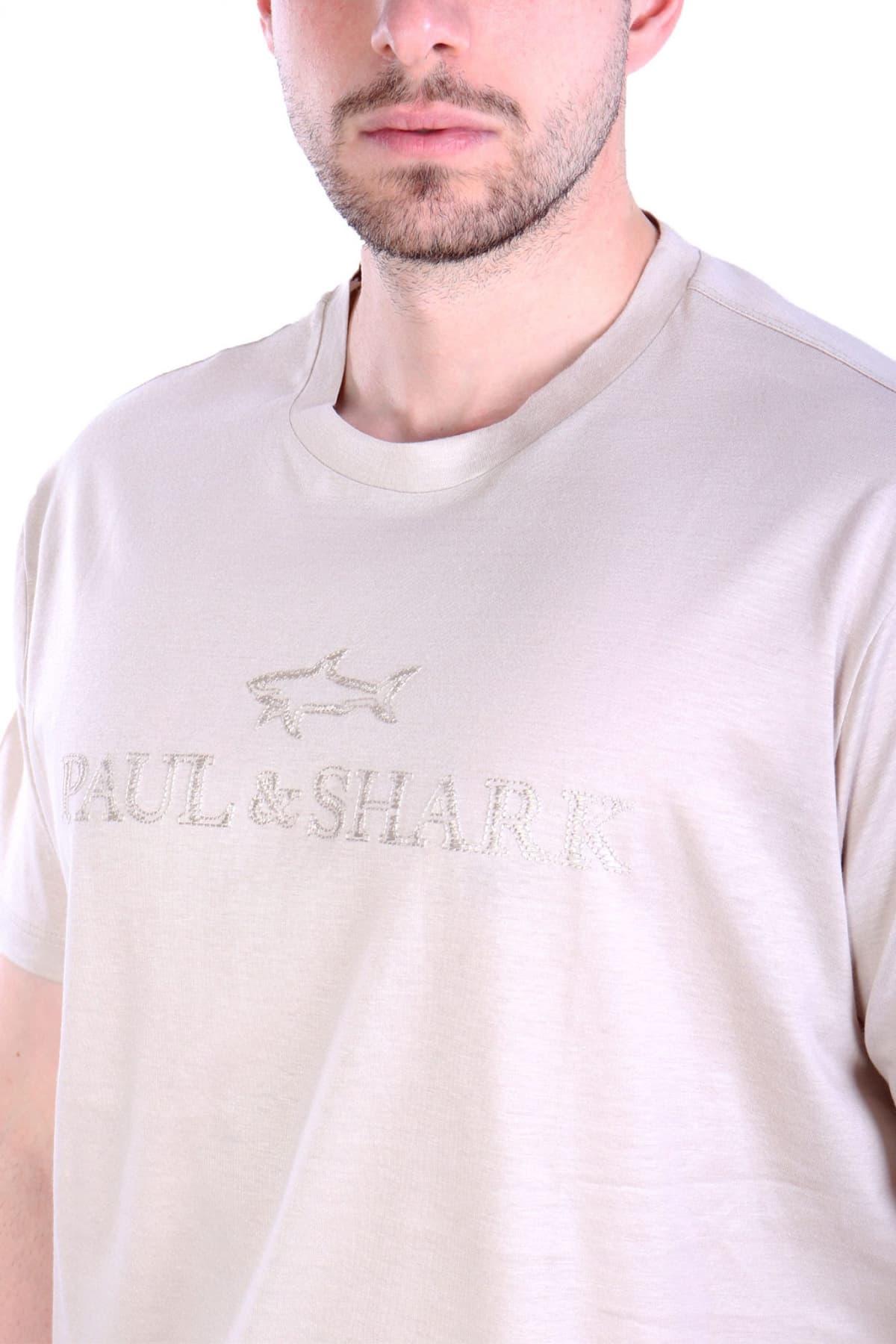 PAUL&SHARK T-SHIRT CREW NECK LOGO ΜΠΕΖ