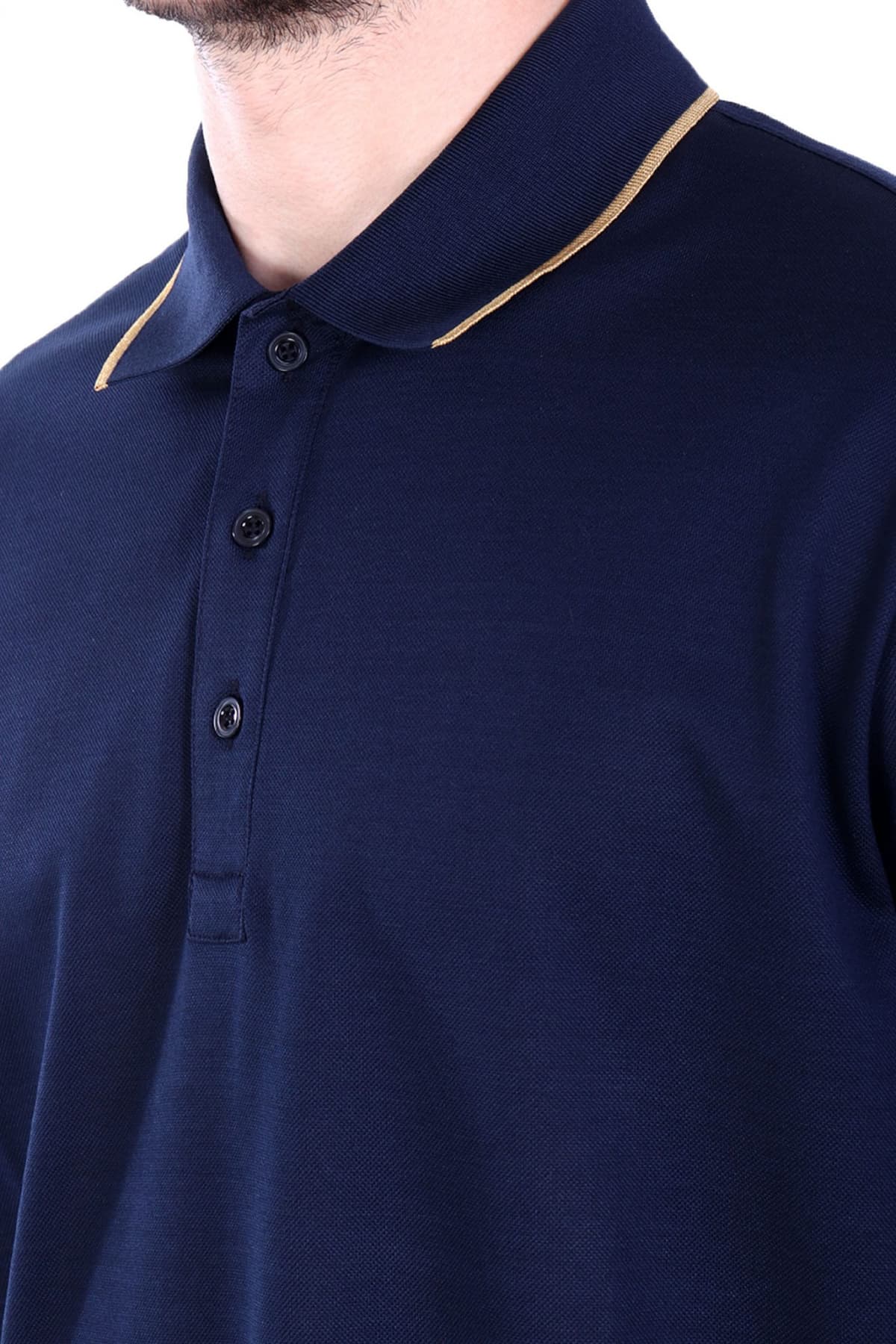 PAUL&SHARK POLO ΡΙΓΑ ΓΙΑΚΑΣ ΜΠΛΕ-ΧΡΥΣΟ