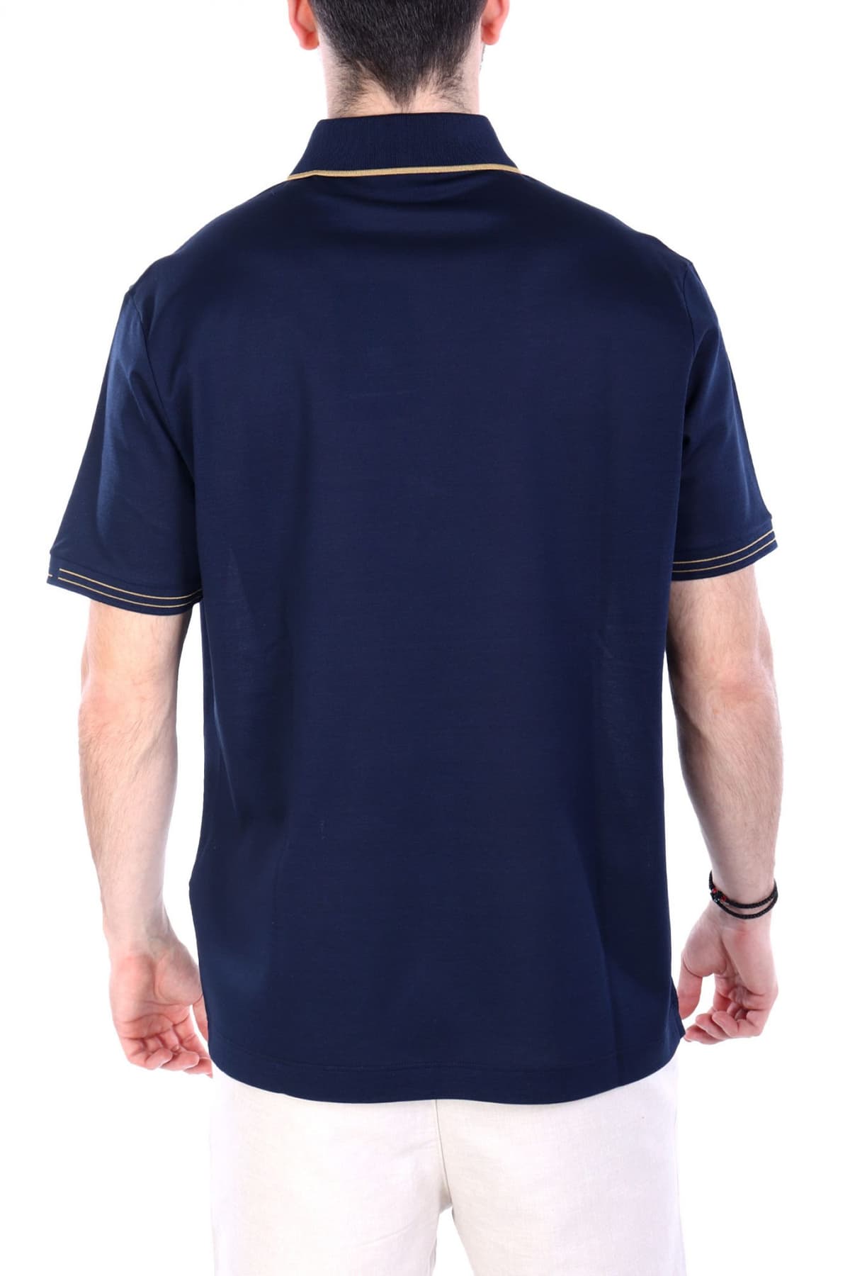 PAUL&SHARK POLO ΡΙΓΑ ΓΙΑΚΑΣ ΜΠΛΕ-ΧΡΥΣΟ