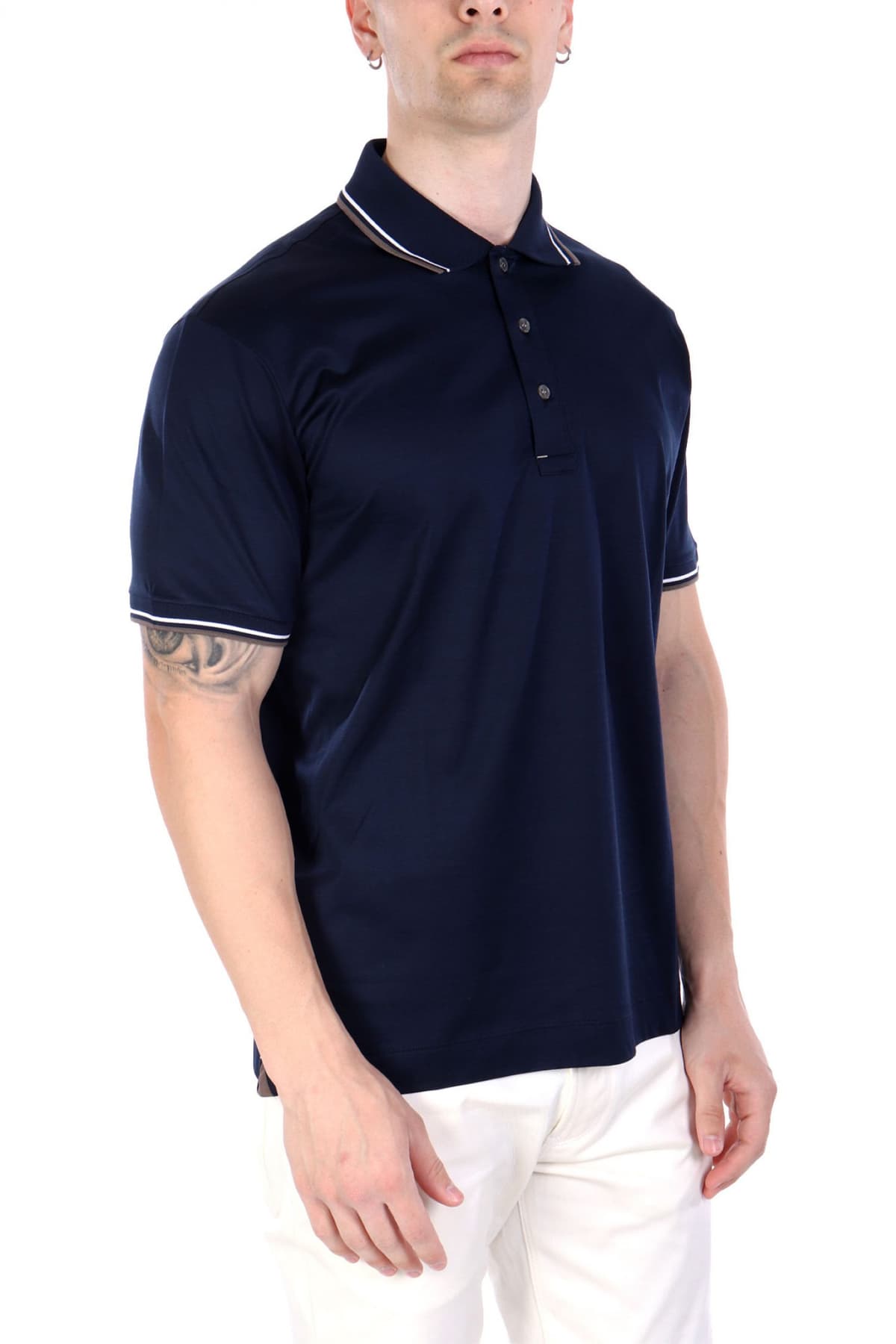 PAUL&SHARK POLO LOGO ΡΙΓΑ ΓΙΑΚΑ ΜΠΛΕ