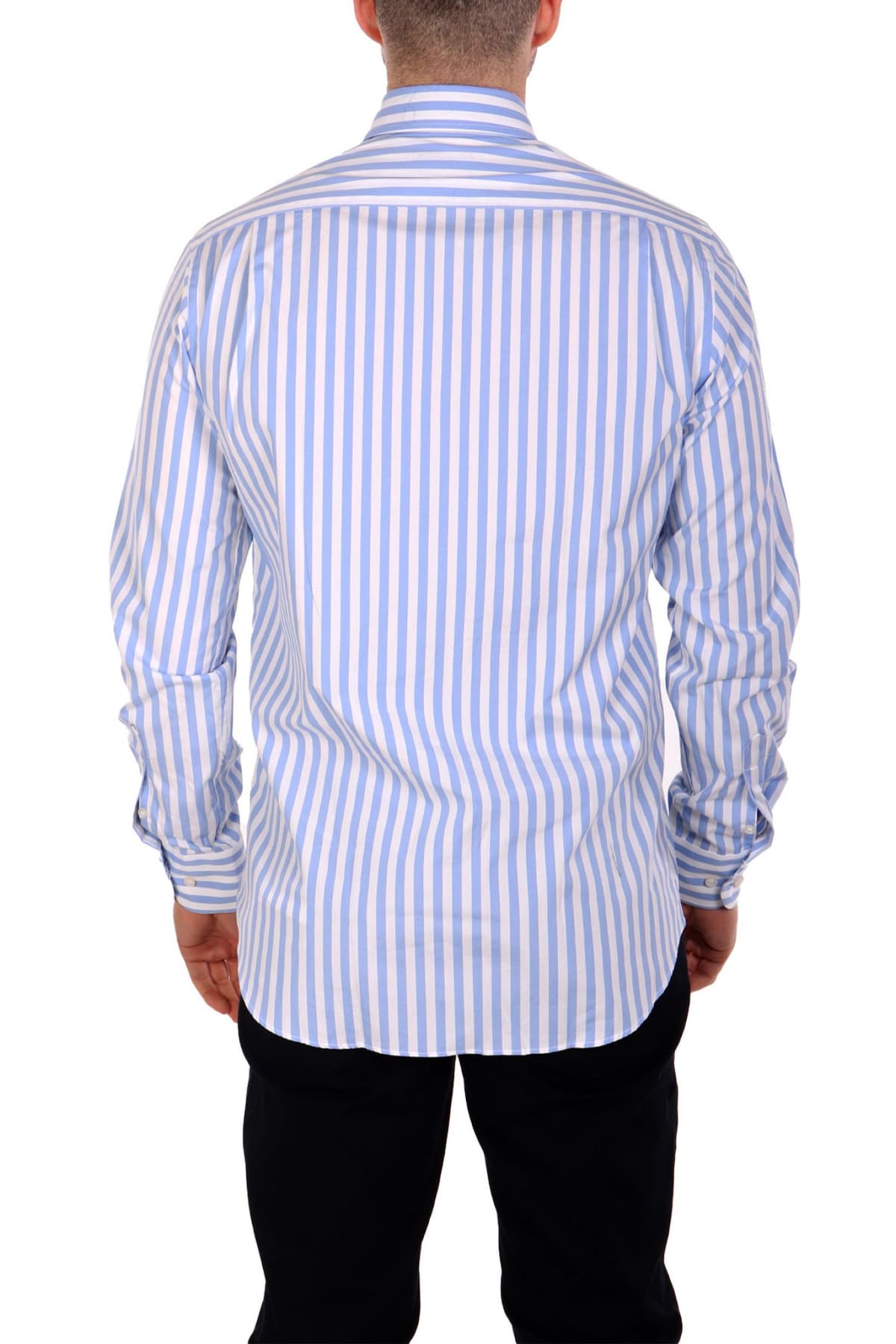 PAUL&SHARK ΠΟΥΚΑΜΙΣΟ BUTTON DOWN ΡΙΓΕ SIFT TOUCH LOGO ΣΙΕΛ-ΛΕΥΚΟ