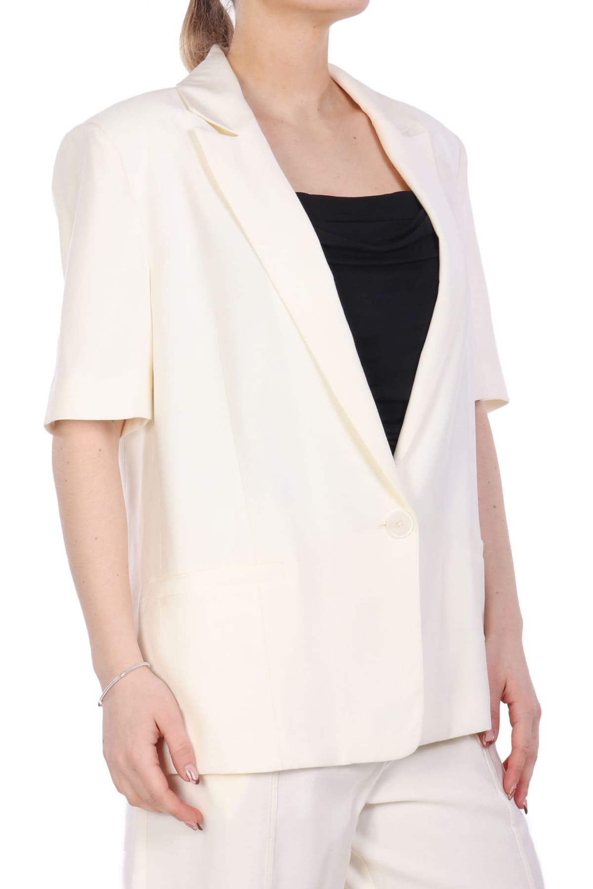 PATRIZIA PEPE ΣΑΚΑΚΙ ΚΟΝΤΟ ΜΑΝΙΚΙ LOGO ΠΙΣΩ ΕΚΡΟΥ