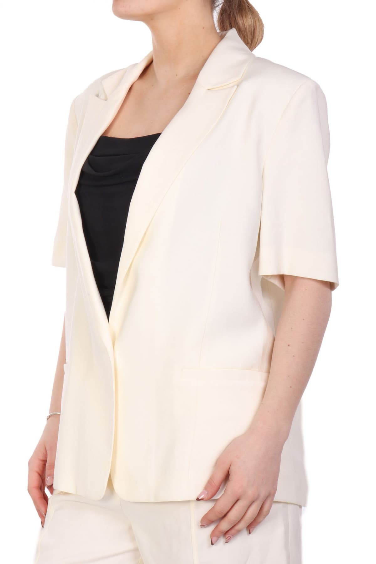 PATRIZIA PEPE ΣΑΚΑΚΙ ΚΟΝΤΟ ΜΑΝΙΚΙ LOGO ΠΙΣΩ ΕΚΡΟΥ