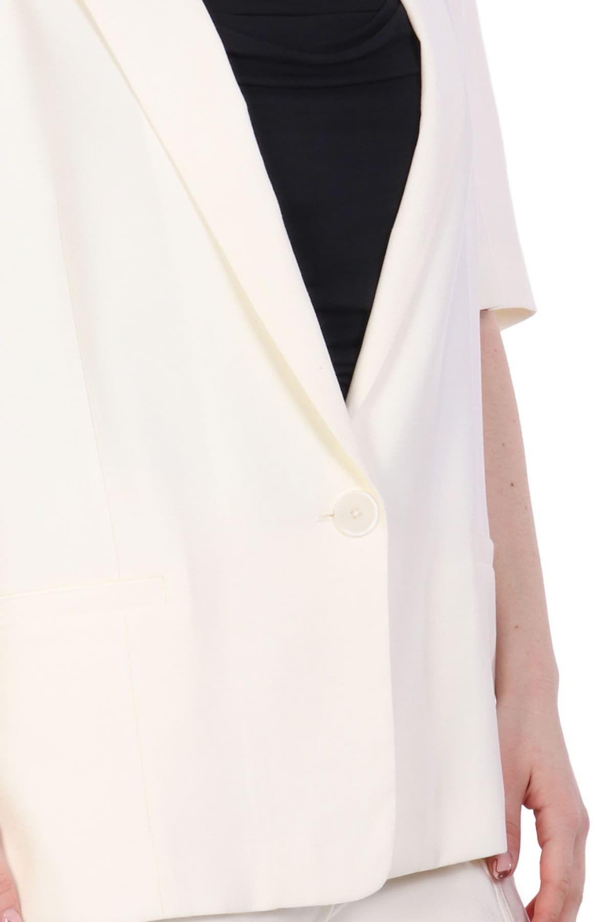 PATRIZIA PEPE ΣΑΚΑΚΙ ΚΟΝΤΟ ΜΑΝΙΚΙ LOGO ΠΙΣΩ ΕΚΡΟΥ