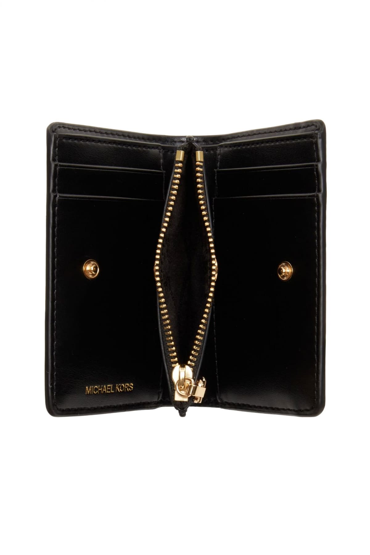 MICHAEL KORS ΠΟΡΤΟΦΟΛΙ EMPIRE ΜΕΤΑΛΛΙΚΟ LOGO ΜΑΥΡΟ