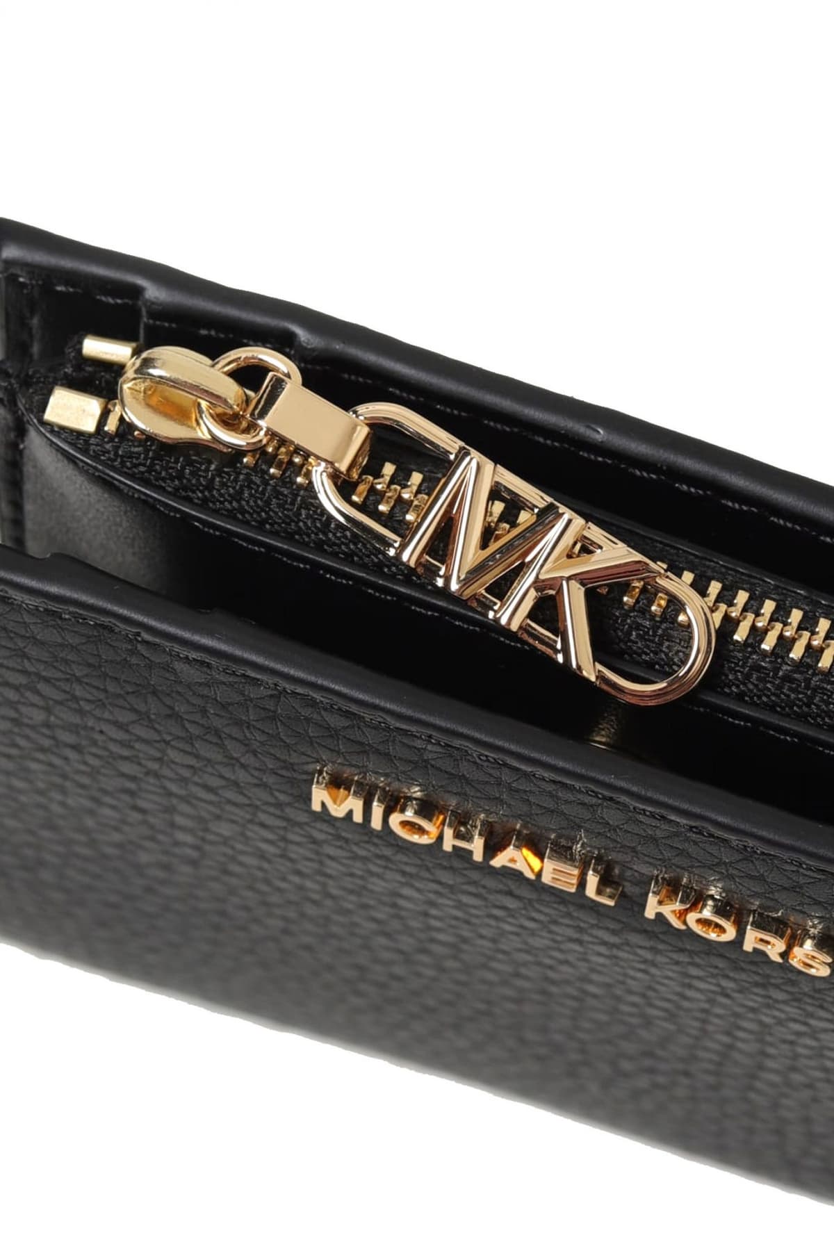 MICHAEL KORS ΠΟΡΤΟΦΟΛΙ EMPIRE ΜΕΤΑΛΛΙΚΟ LOGO ΜΑΥΡΟ