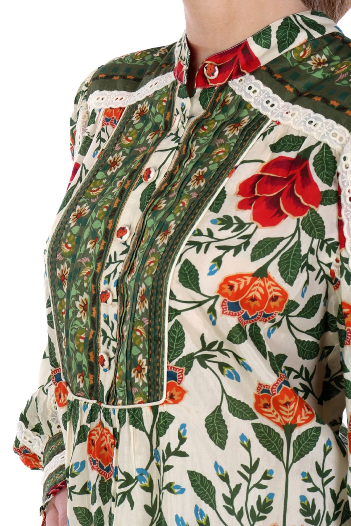 FARM RIO ΜΠΛΟΥΖΑ GARDEN TAPESTRY SAND FLORAL ΜΠΕΖ-ΠΡΑΣΙΝΟ