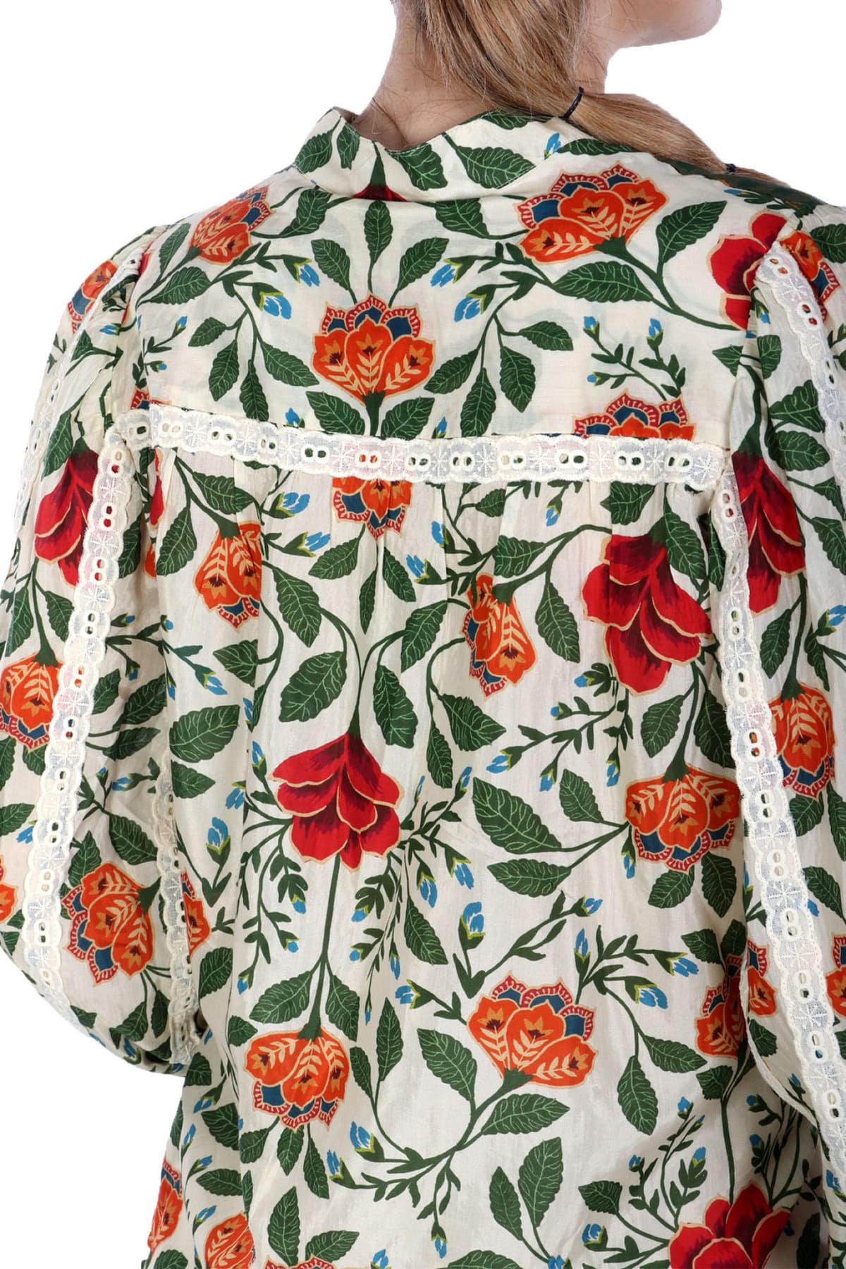 FARM RIO ΜΠΛΟΥΖΑ GARDEN TAPESTRY SAND FLORAL ΜΠΕΖ-ΠΡΑΣΙΝΟ