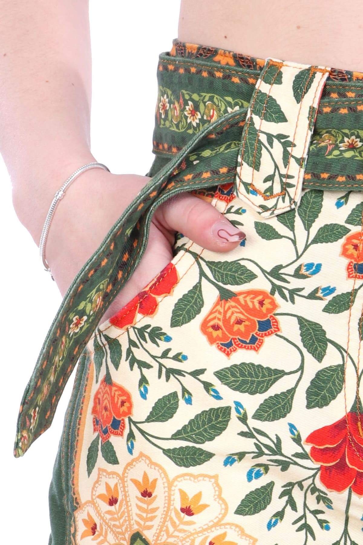 FARM RIO ΣΟΡΤΣΑΚΙ GARDEN TAPESTRY SAND FLORAL ΑΠΟΣΠΩΜΕΝΗ ΖΩΝΗ ΜΠΕΖ-ΠΡΑΣΙΝΟ