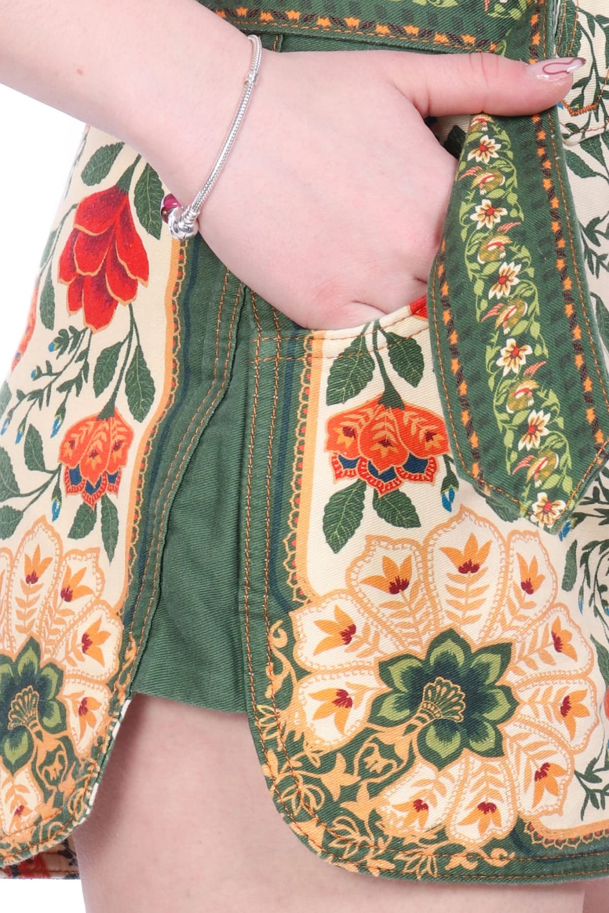 FARM RIO ΣΟΡΤΣΑΚΙ GARDEN TAPESTRY SAND FLORAL ΑΠΟΣΠΩΜΕΝΗ ΖΩΝΗ ΜΠΕΖ-ΠΡΑΣΙΝΟ