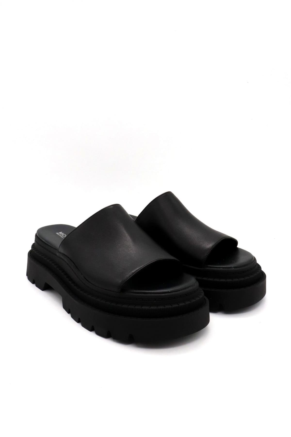 MICHAEL KORS ΠΑΠΟΥΤΣΙΑ ΠΑΝΤΟΦΛΕΣ KENDRA SLIDE LOGO ΜΑΥΡΟ