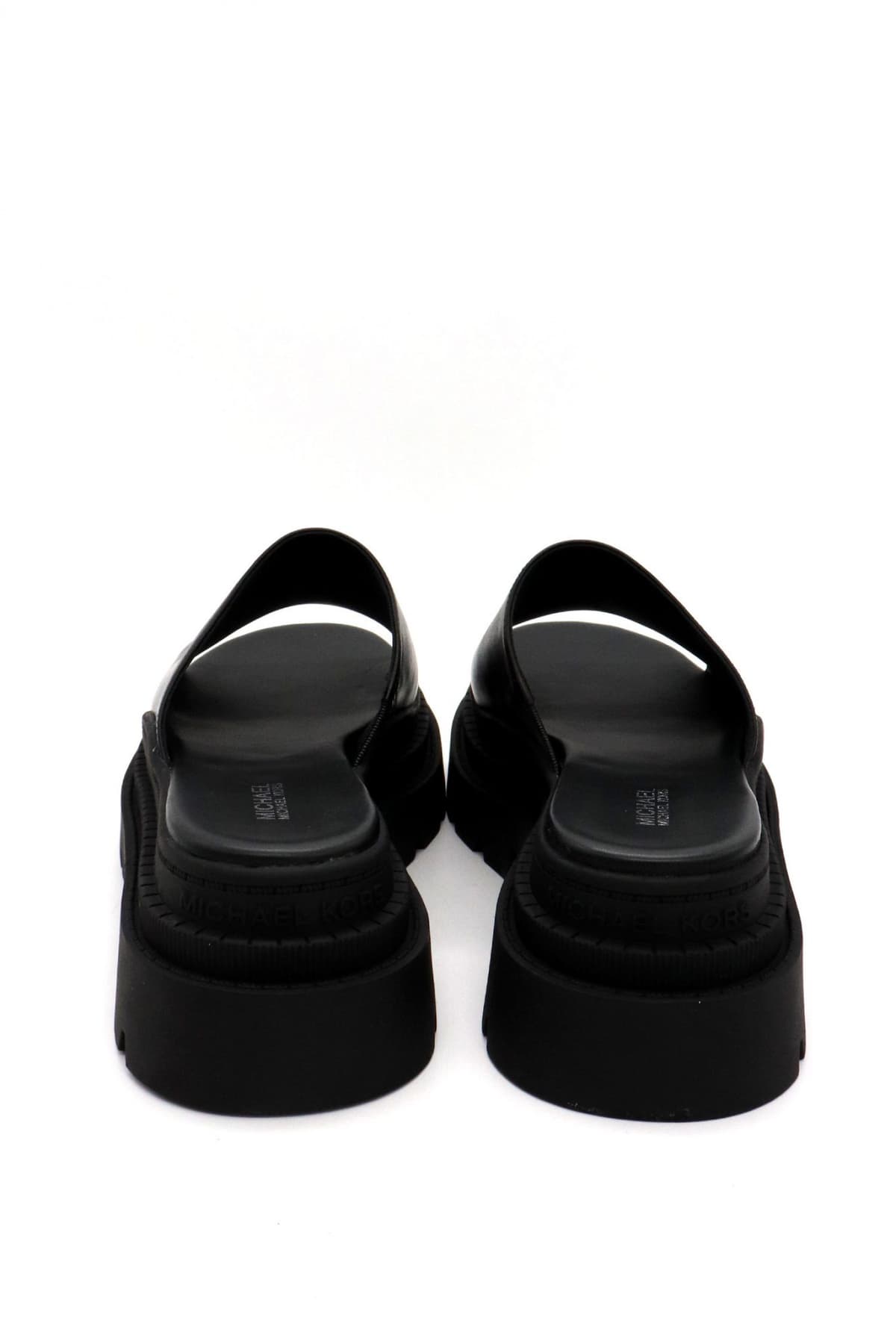 MICHAEL KORS ΠΑΠΟΥΤΣΙΑ ΠΑΝΤΟΦΛΕΣ KENDRA SLIDE LOGO ΜΑΥΡΟ