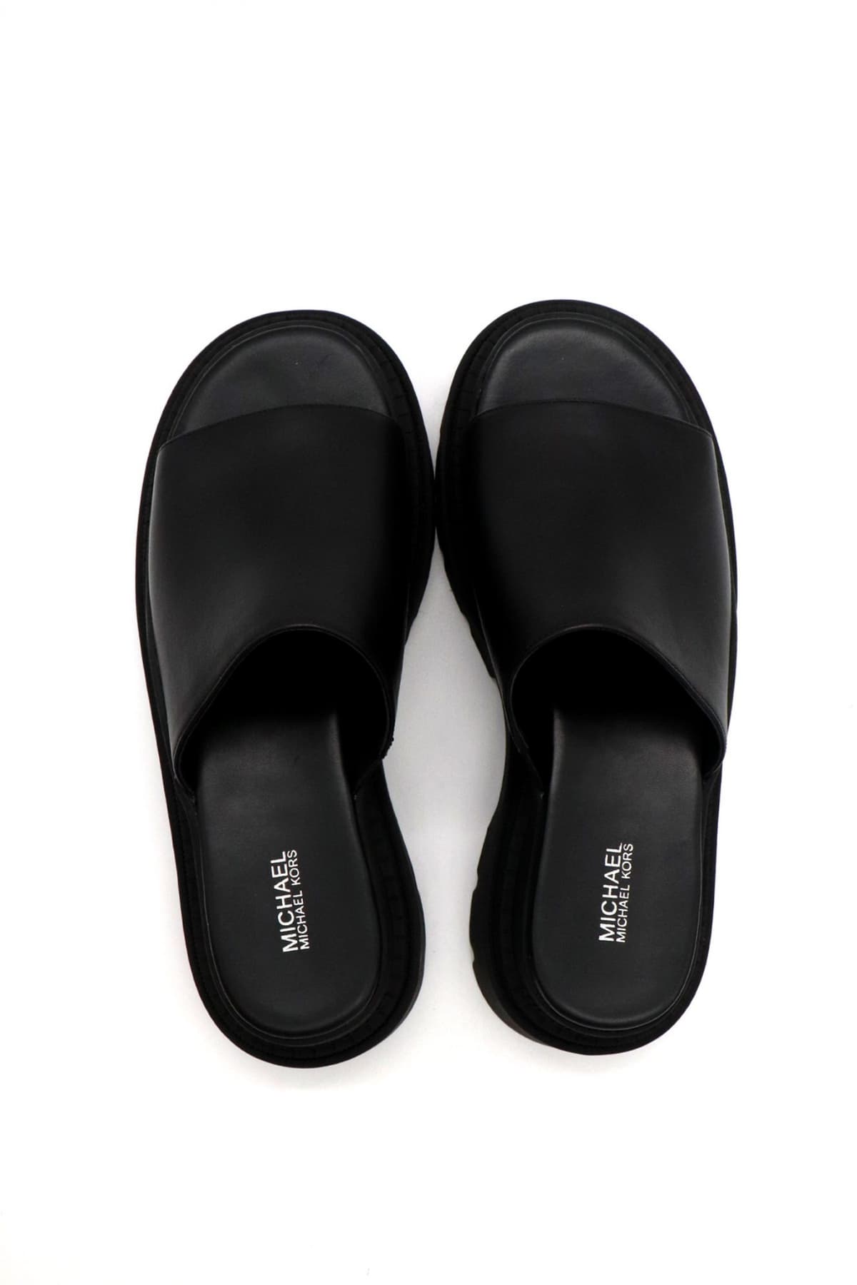 MICHAEL KORS ΠΑΠΟΥΤΣΙΑ ΠΑΝΤΟΦΛΕΣ KENDRA SLIDE LOGO ΜΑΥΡΟ