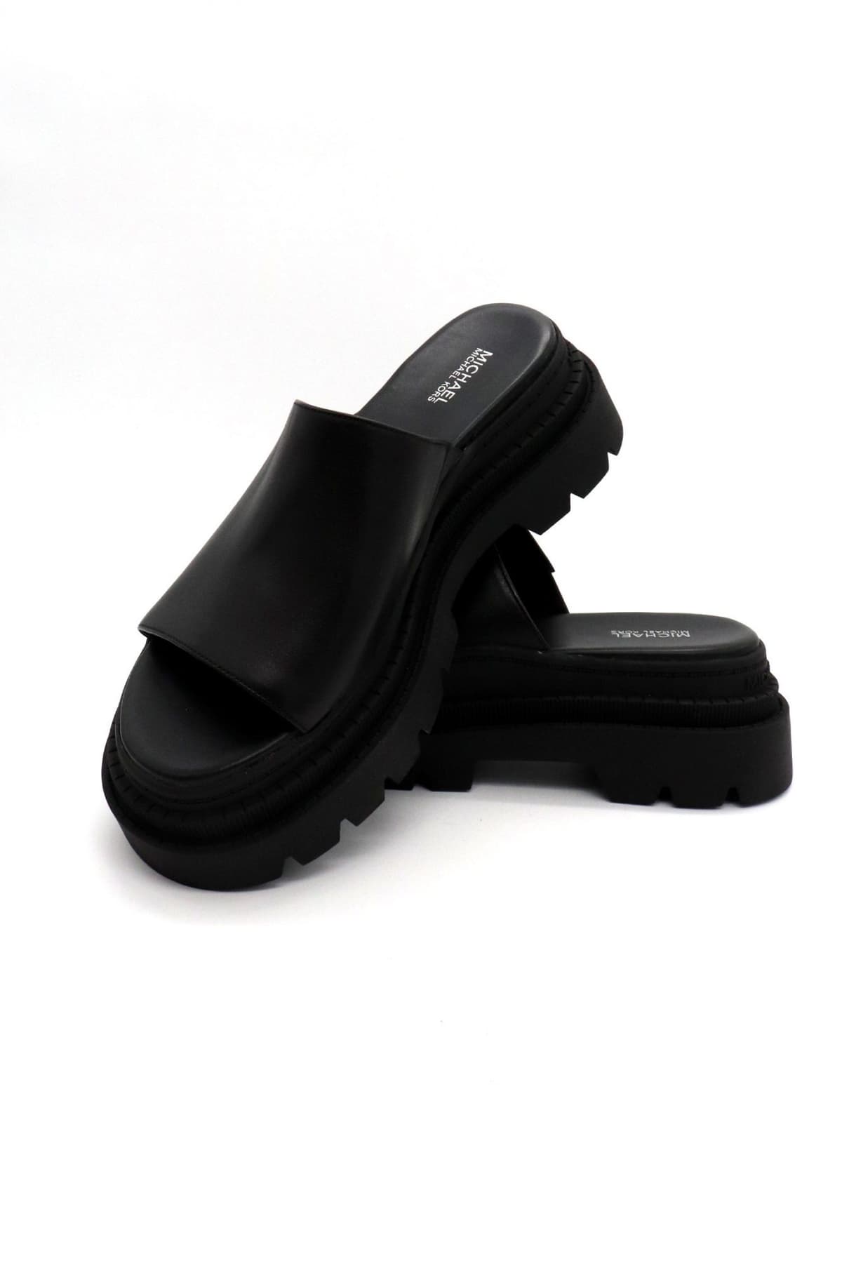 MICHAEL KORS ΠΑΠΟΥΤΣΙΑ ΠΑΝΤΟΦΛΕΣ KENDRA SLIDE LOGO ΜΑΥΡΟ