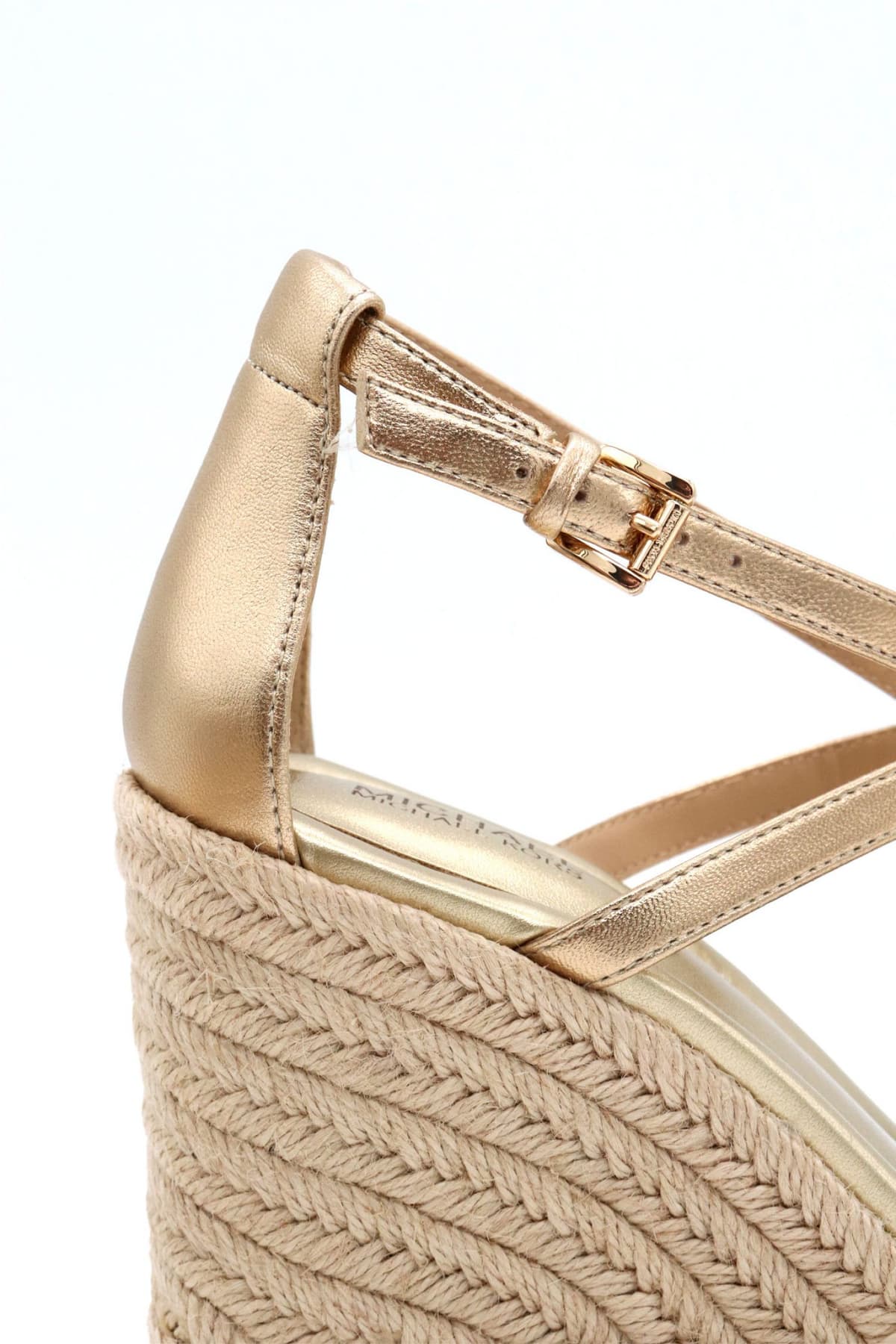 MICHAEL KORS ΠΑΠΟΥΤΣΙΑ ΠΛΑΤΦΟΡΜEΣ MANDY WEDGE METAΛΛΙΚΟ LOGO ΧΡΥΣΟ