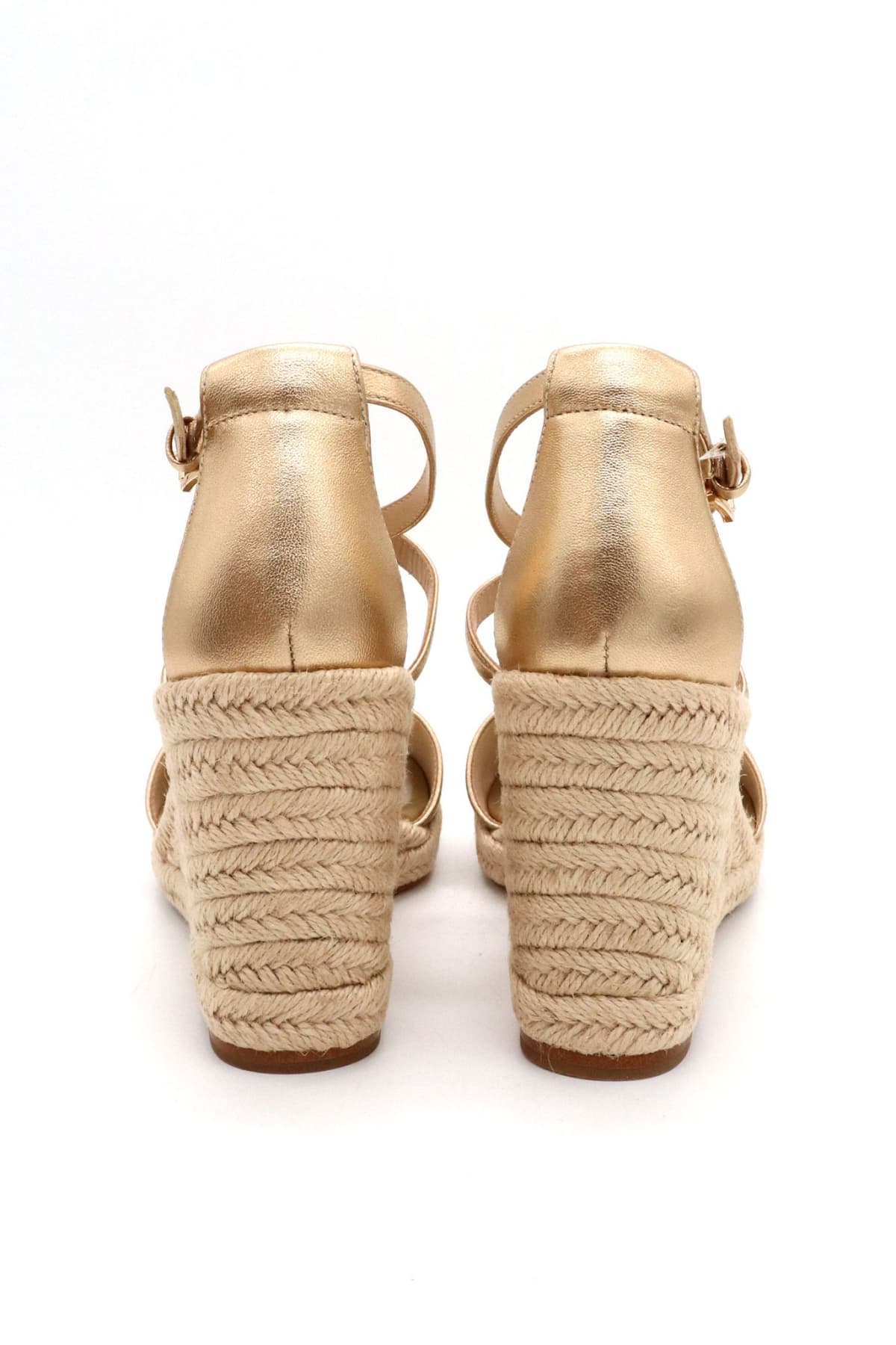 MICHAEL KORS ΠΑΠΟΥΤΣΙΑ ΠΛΑΤΦΟΡΜEΣ MANDY WEDGE METAΛΛΙΚΟ LOGO ΧΡΥΣΟ