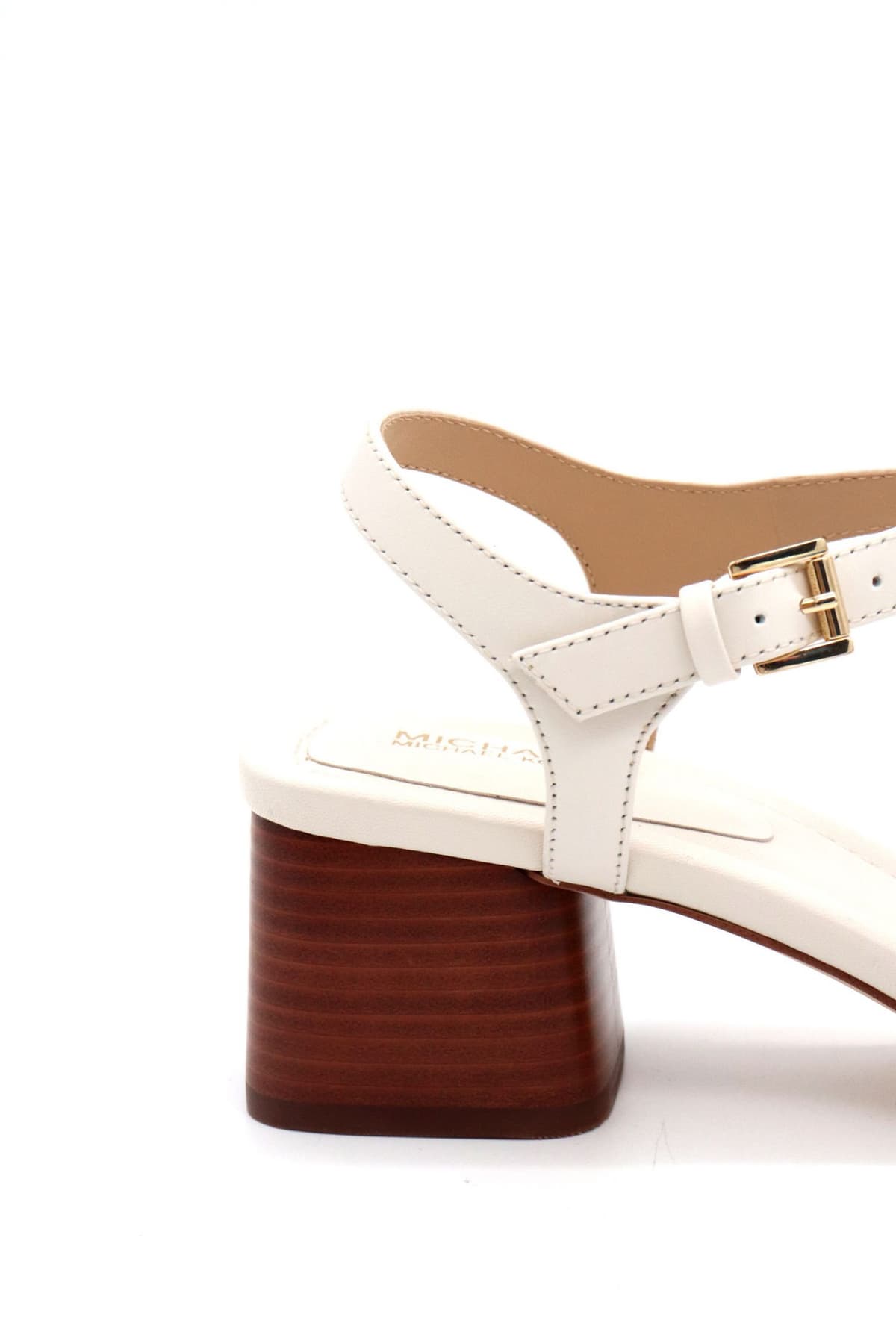 MICHAEL KORS ΠΑΠΟΥΤΣΙΑ ΠΕΔΙΛΑ MANDY MID SANDAL ΜΕΤΑΛΛΙΚΟ LOGO KΡΕΜ