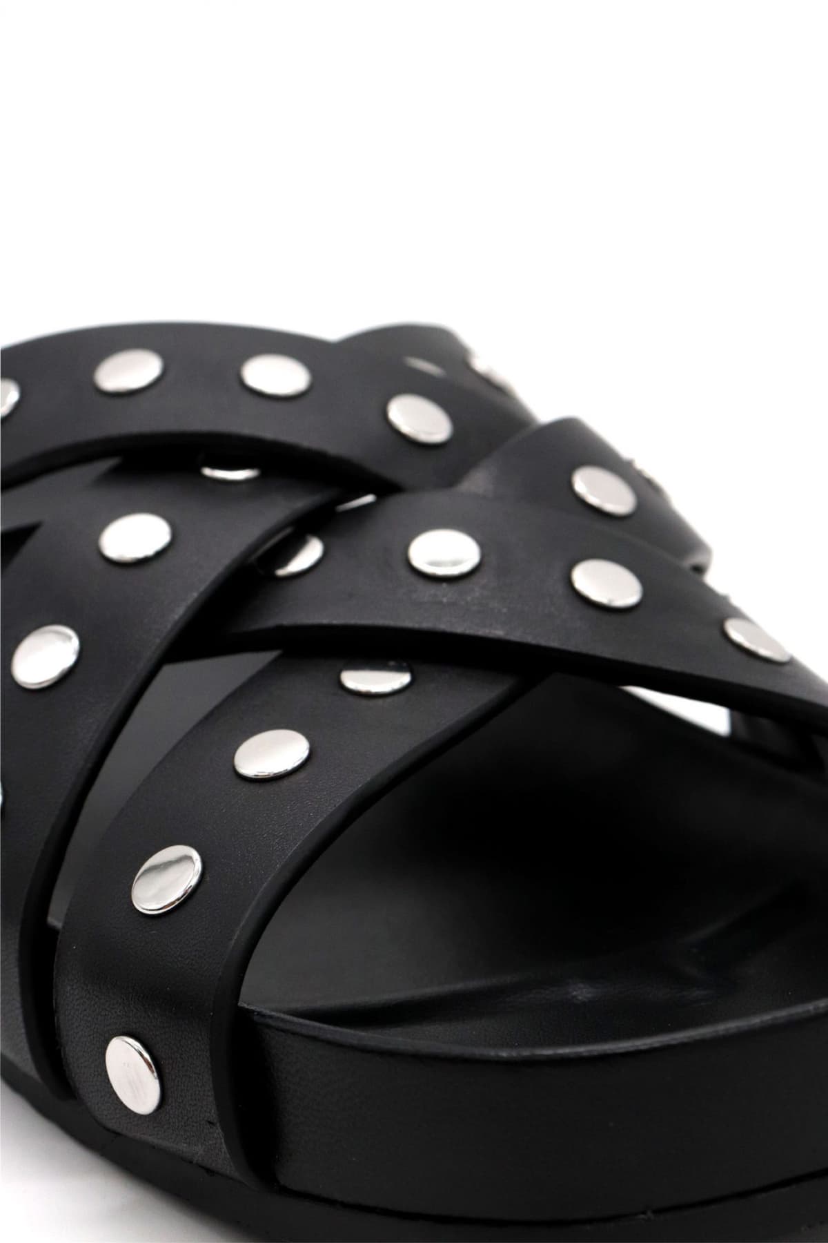 MICHAEL KORS ΠΑΠΟΥΤΣΙΑ ΠΑΝΤΟΦΛΕΣ IRENE FLAT SANDAL METAΛΛΙΚΑ ΤΡΟΥΞ LOGO ΜΑΥΡΟ