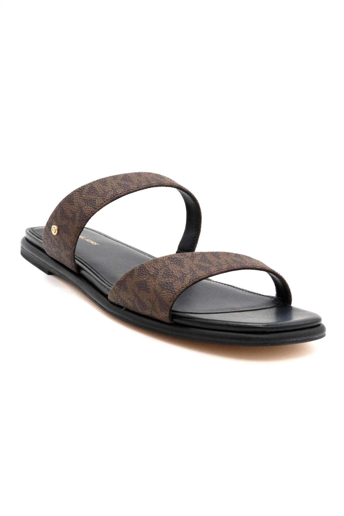 MICHAEL KORS ΠΑΠΟΥΤΣΙΑ ΠΑΝΤΟΦΛΕΣ JAIDA FLAT SANDAL ALL OVER LOGO KΑΦΕ/ΜΑΥΡΟ