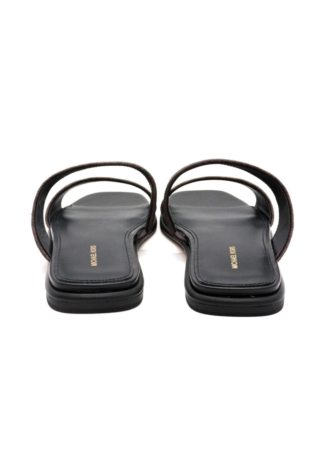 MICHAEL KORS ΠΑΠΟΥΤΣΙΑ ΠΑΝΤΟΦΛΕΣ JAIDA FLAT SANDAL ALL OVER LOGO KΑΦΕ/ΜΑΥΡΟ