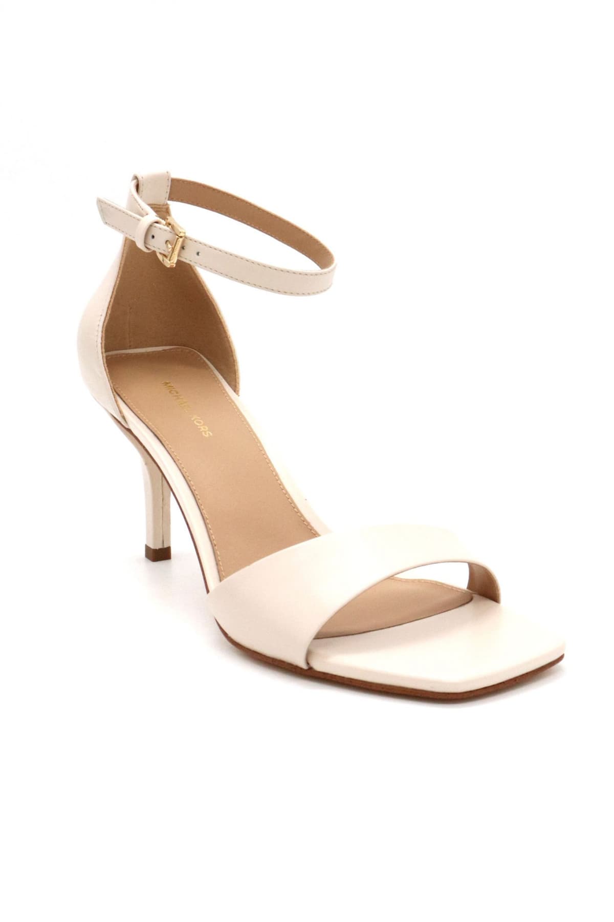 MICHAEL KORS ΠΑΠΟΥΤΣΙΑ ΠΕΔΙΛΑ JAIDA HEELED SANDAL LOGO ΚΡΕΜ