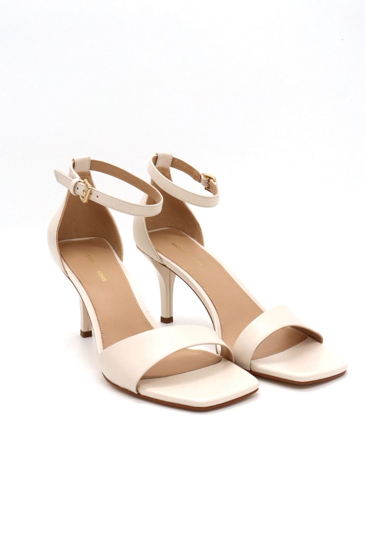 MICHAEL KORS ΠΑΠΟΥΤΣΙΑ ΠΕΔΙΛΑ JAIDA HEELED SANDAL LOGO ΚΡΕΜ