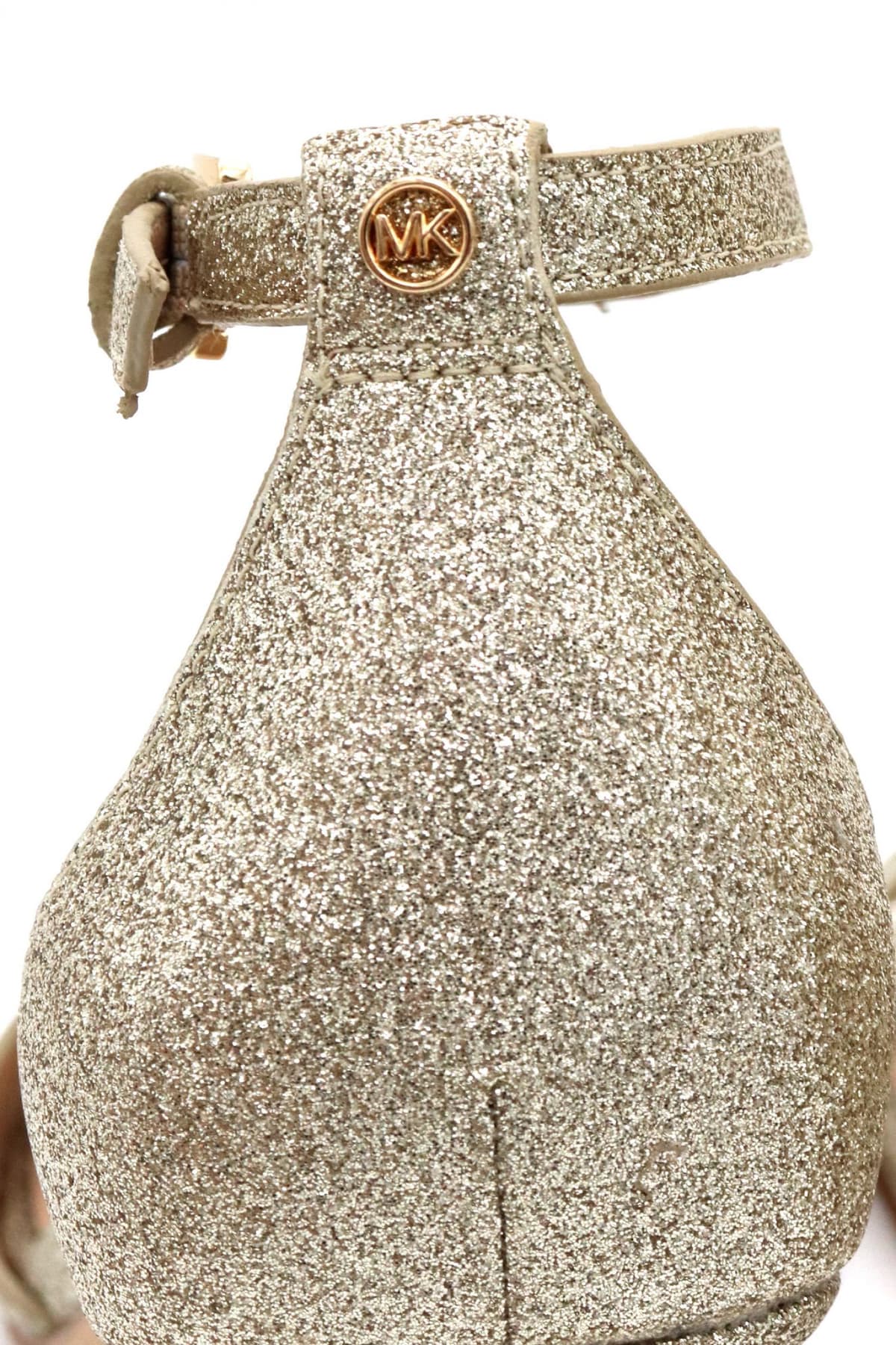 MICHAEL KORS ΠΑΠΟΥΤΣΙΑ ΠΕΔΙΛΑ JAIDA HEELED SANDAL GLITTER LOGO ΧΡΥΣΟ