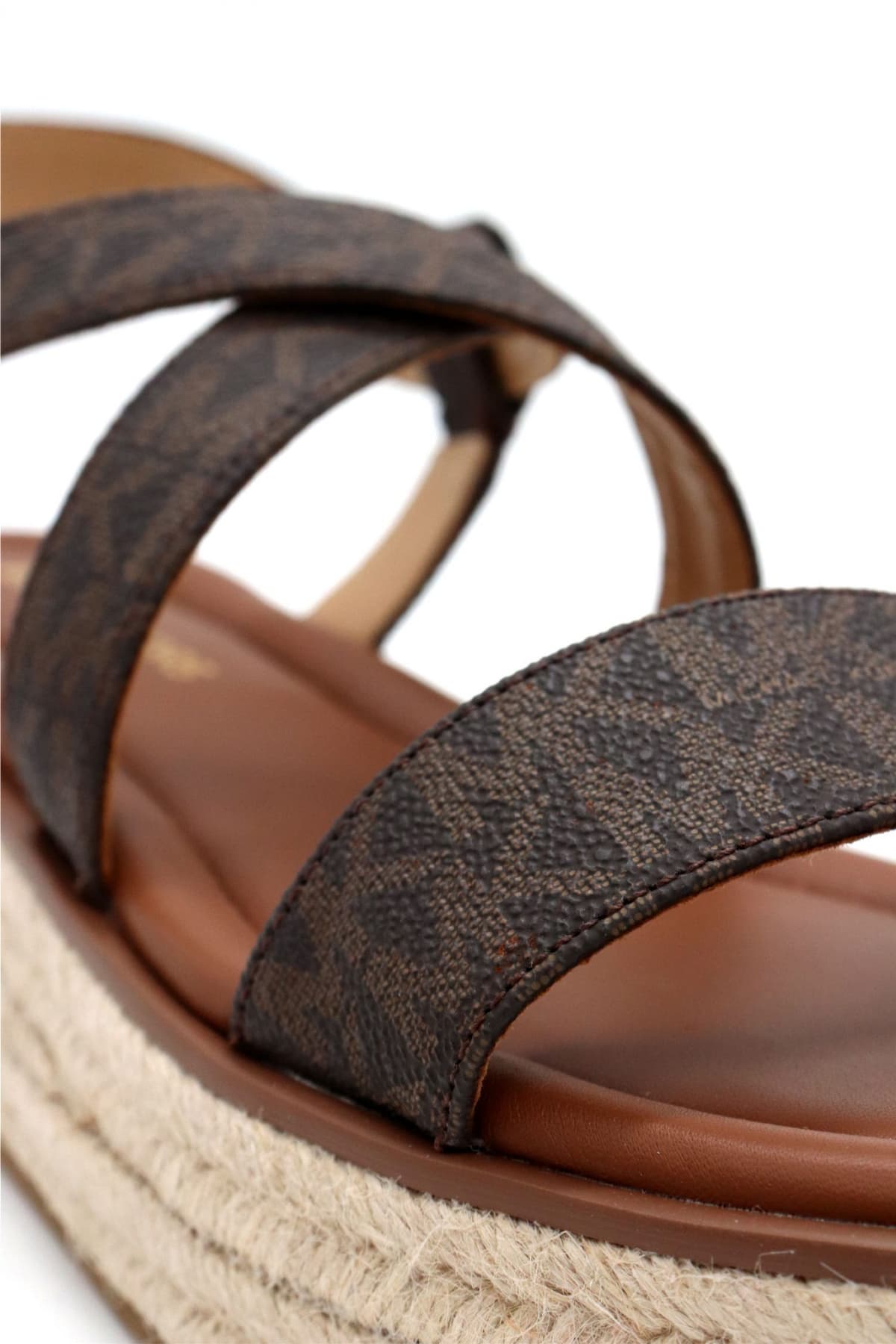 MICHAEL KORS ΠΑΠΟΥΤΣΙΑ ΠΕΔΙΛΑ LYNN ESPADRILLE SANDAL ALL OVER LOGO KAΦΕ/ΤΑΜΠΑ