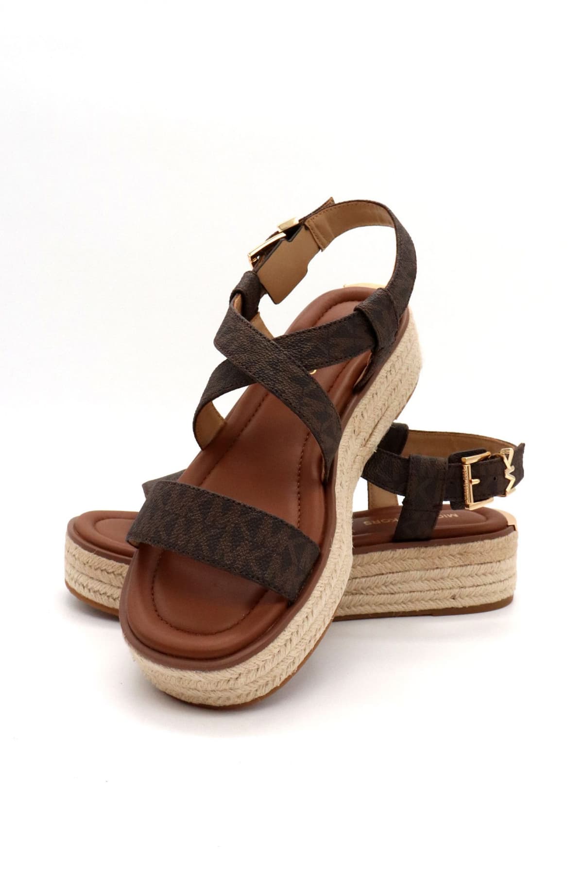 MICHAEL KORS ΠΑΠΟΥΤΣΙΑ ΠΕΔΙΛΑ LYNN ESPADRILLE SANDAL ALL OVER LOGO KAΦΕ/ΤΑΜΠΑ