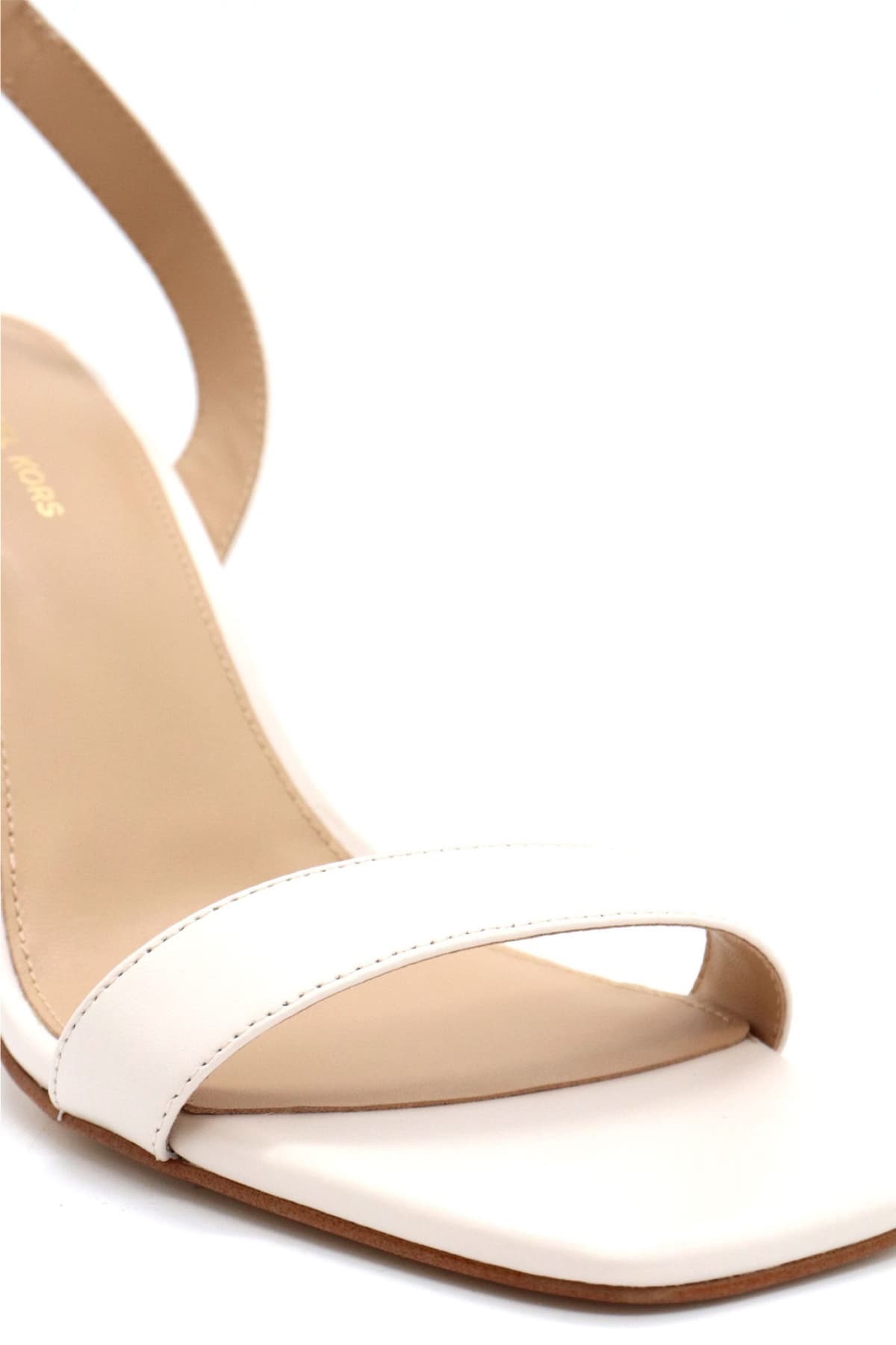 MICHAEL KORS ΠΑΠΟΥΤΣΙΑ ΠΕΔΙΛΑ ΜΕRRIAM BLOCK HEEL METAΛΛΙΚΟ LOGO ΚΡΕΜ