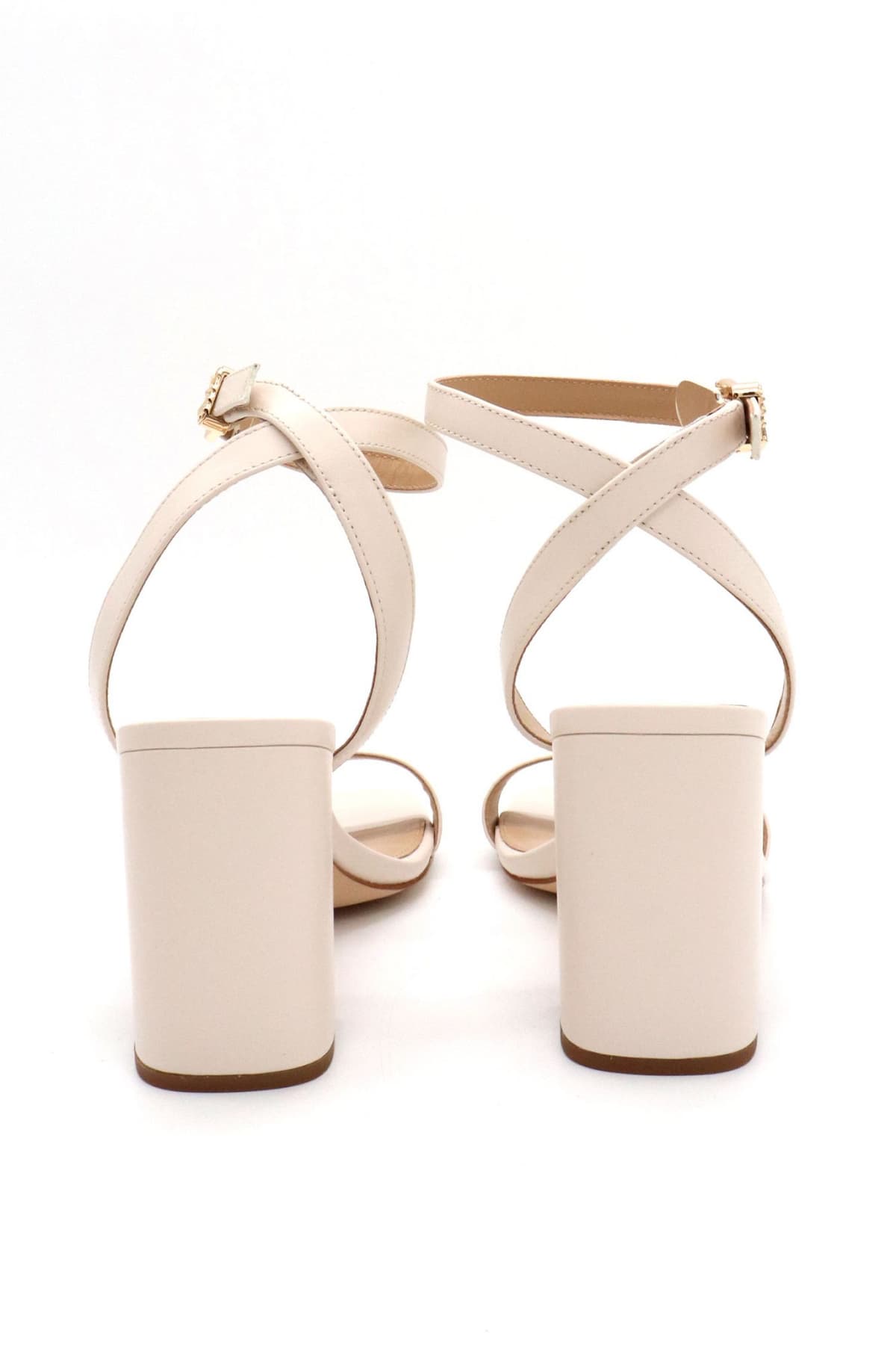 MICHAEL KORS ΠΑΠΟΥΤΣΙΑ ΠΕΔΙΛΑ ΜΕRRIAM BLOCK HEEL METAΛΛΙΚΟ LOGO ΚΡΕΜ