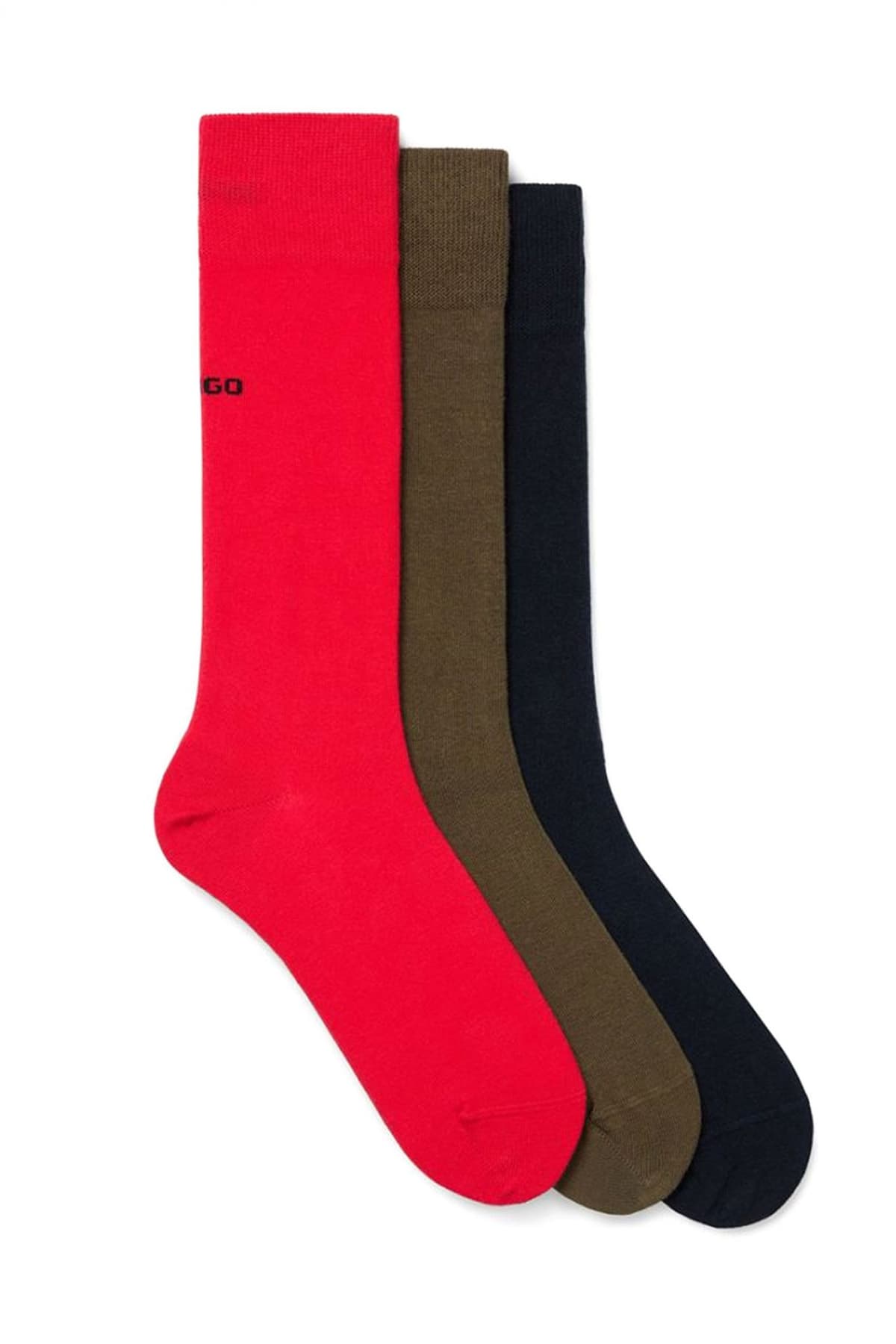 HUGO ΚΑΛΤΣΕΣ 3PACK 3P RS UNI CC ΧΑΚΙ-ΜΠΛΕ-ΚΟΚΚΙΝΟ