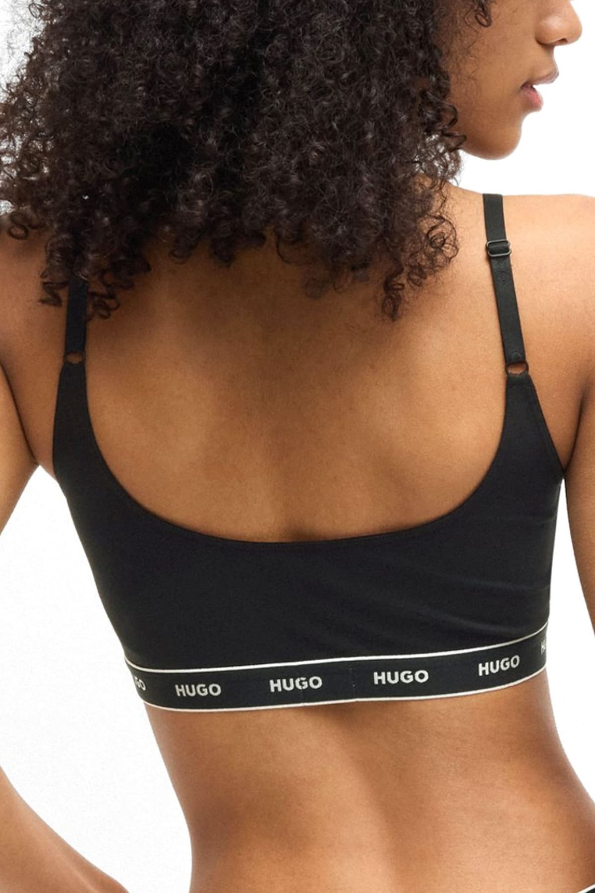 HUGO ΕΣΩΡΟΥΧΟ TWIN BRALETTE DESIGN LOGO ΜΑΥΡΟ-ΛΕΟΠΑΡ