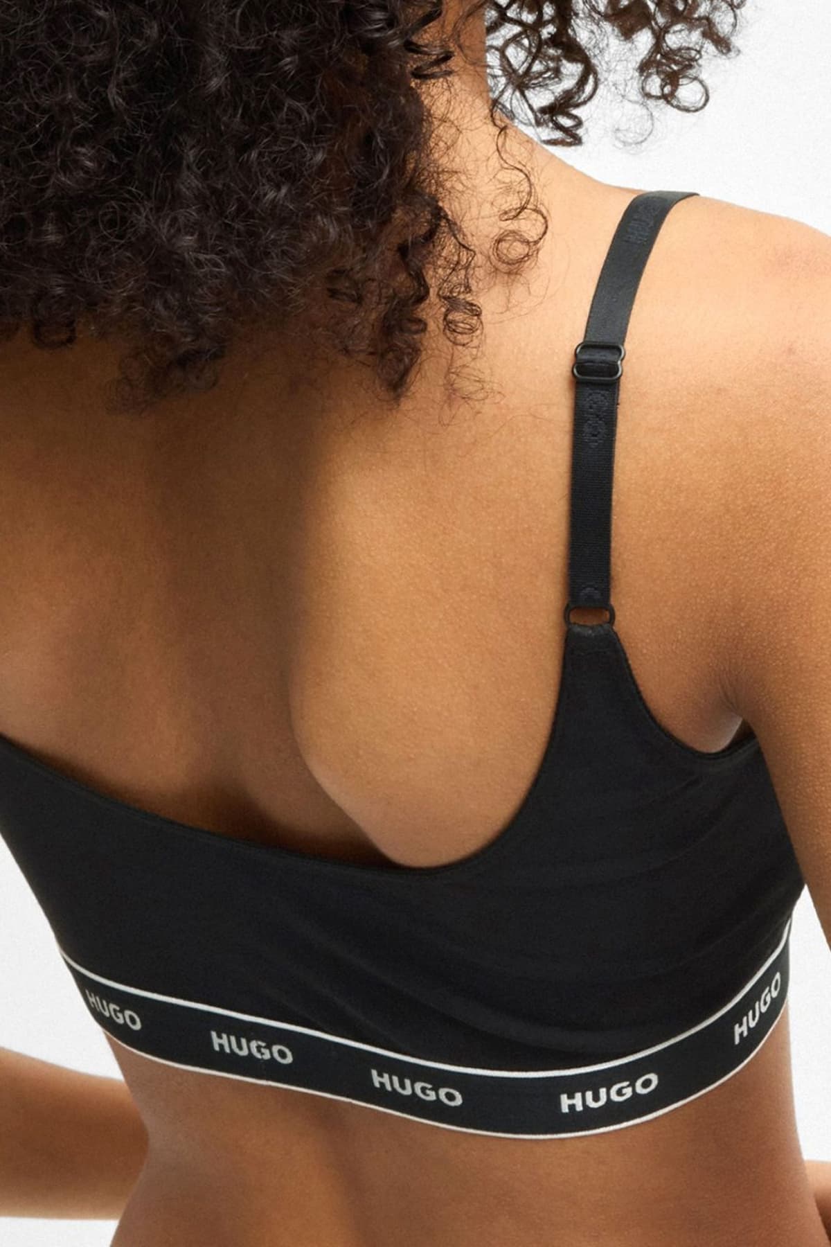 HUGO ΕΣΩΡΟΥΧΟ TWIN BRALETTE DESIGN LOGO ΜΑΥΡΟ-ΛΕΟΠΑΡ