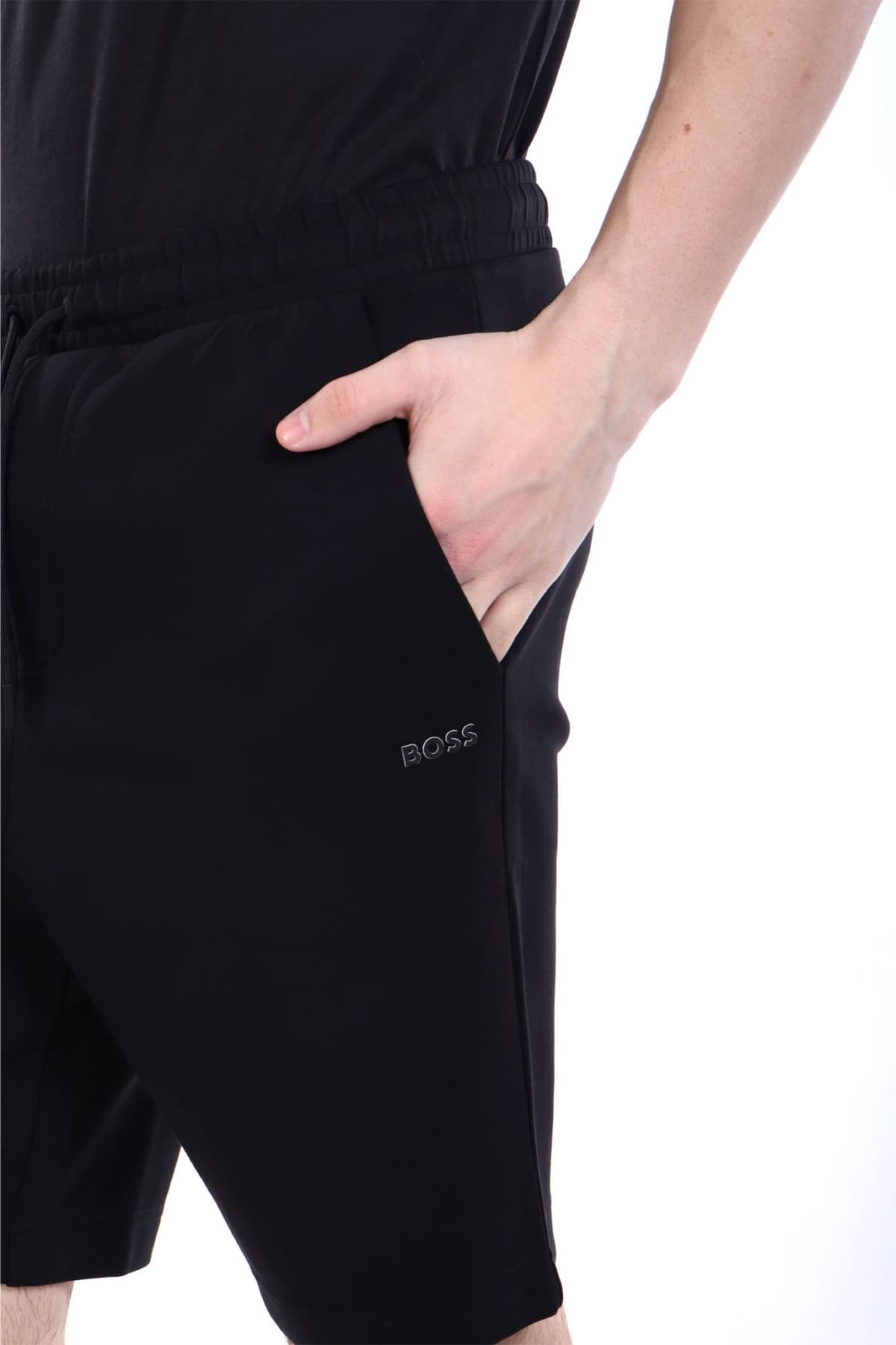 BOSS ATHLEISURE ΒΕΡΜΟΥΔΑ ΦΟΥΤΕΡ HEADLO ΜΑΥΡΟ