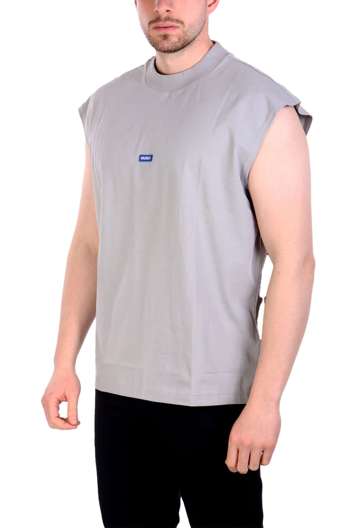 HUGO BLUE T-SHIRT NAVERTZ ΓΚΡΙ