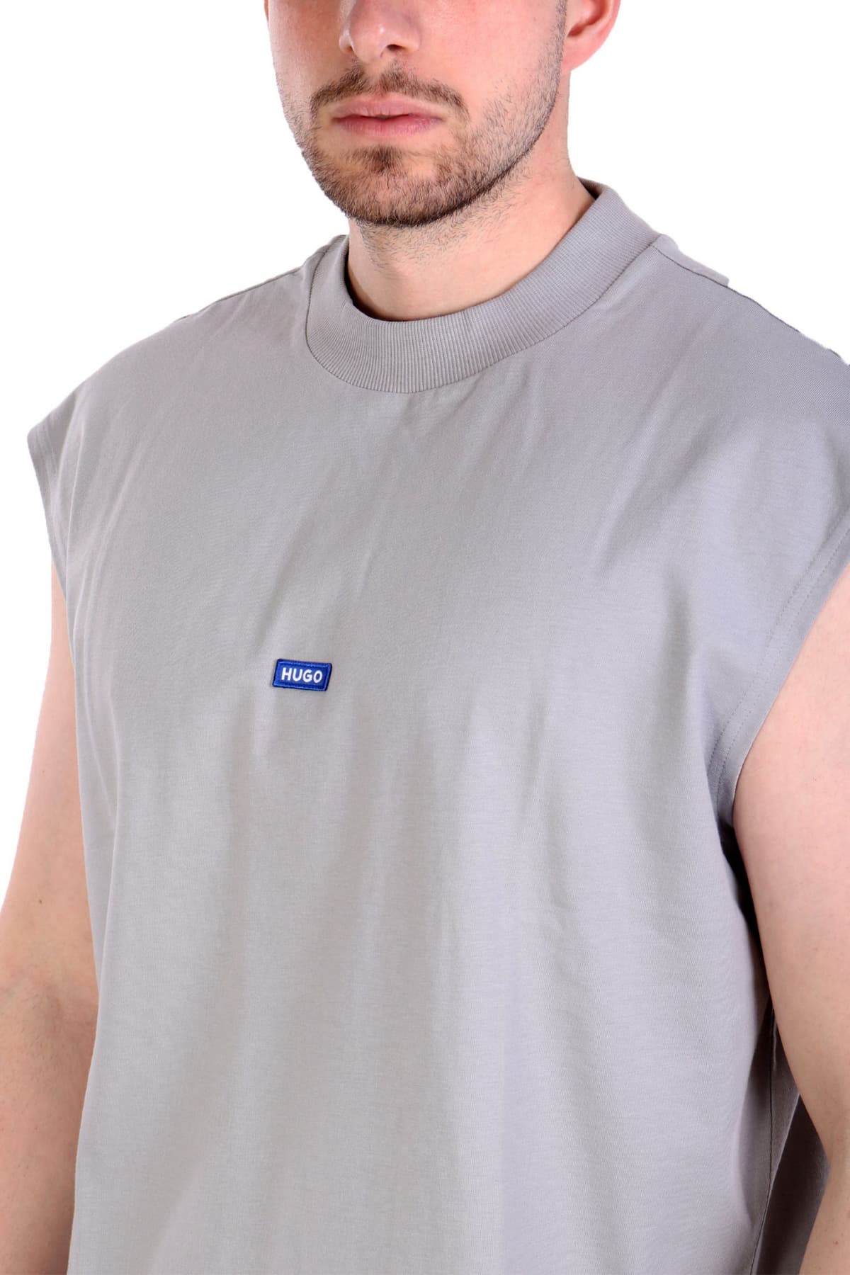 HUGO BLUE T-SHIRT NAVERTZ ΓΚΡΙ