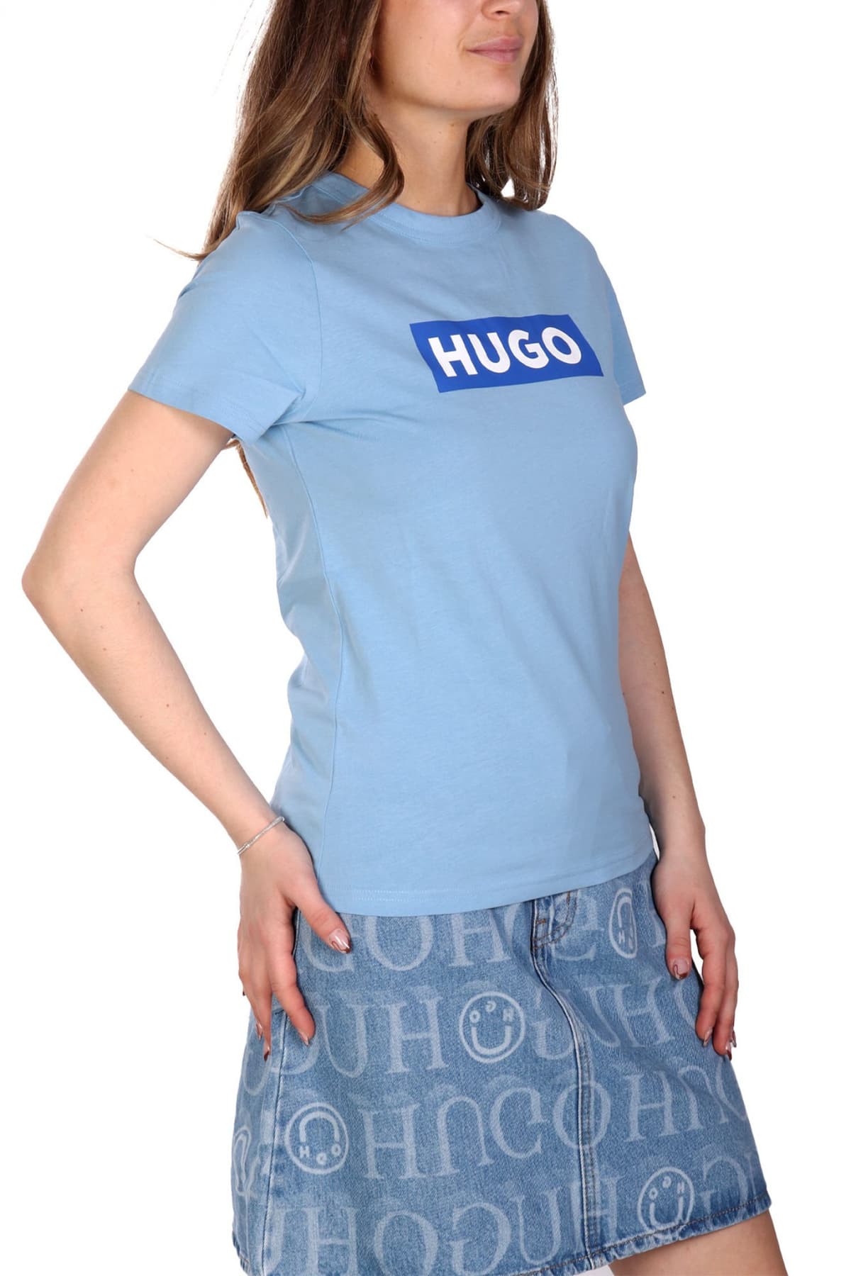 HUGO BLUE T-SHIRT CLASSIC TEE_B LOGO ΑΝΟΙΧΤΟ ΜΠΛΕ