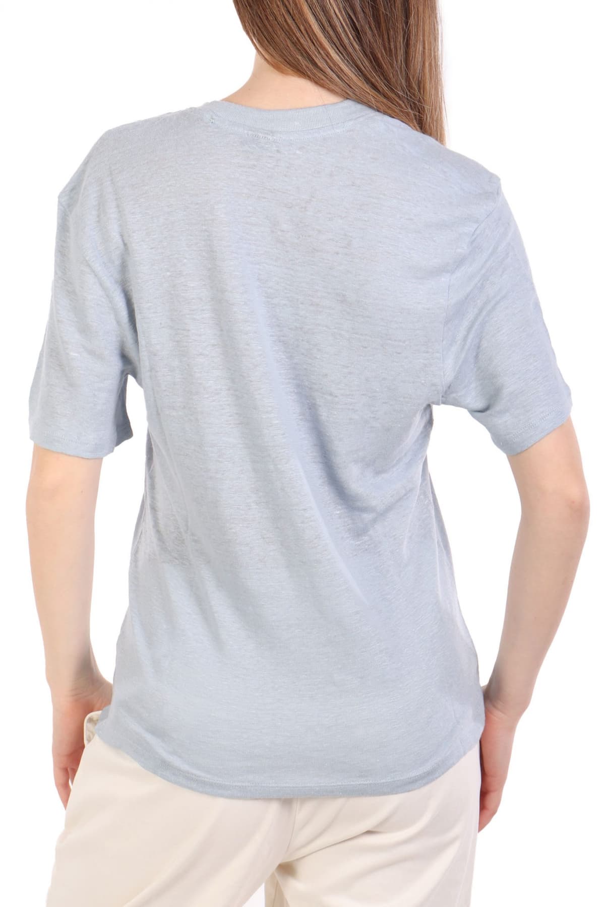 BOSS T-SHIRT C_ELA V-NECK LOGO ΣΙΕΛ