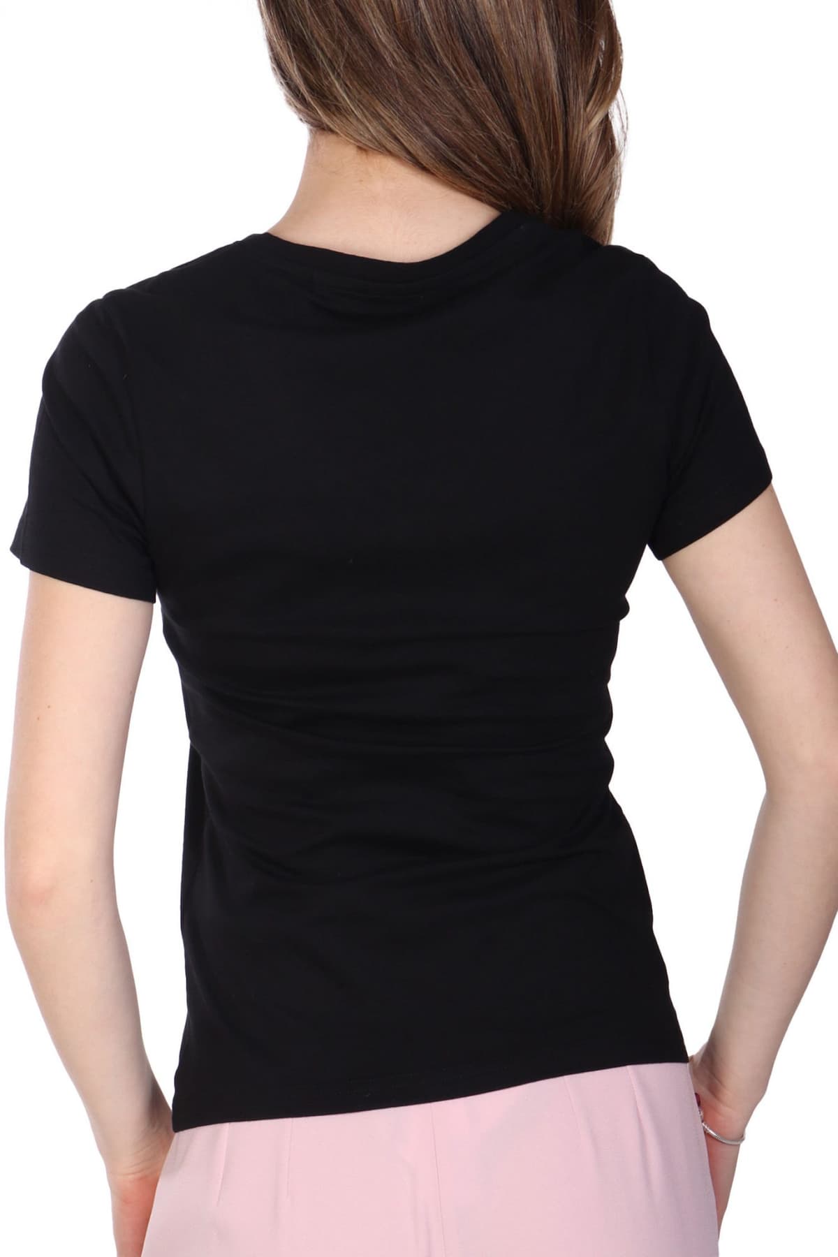 HUGO BLUE T-SHIRT CLASSIC V_B V-NECK LOGO ΜΑΥΡΟ